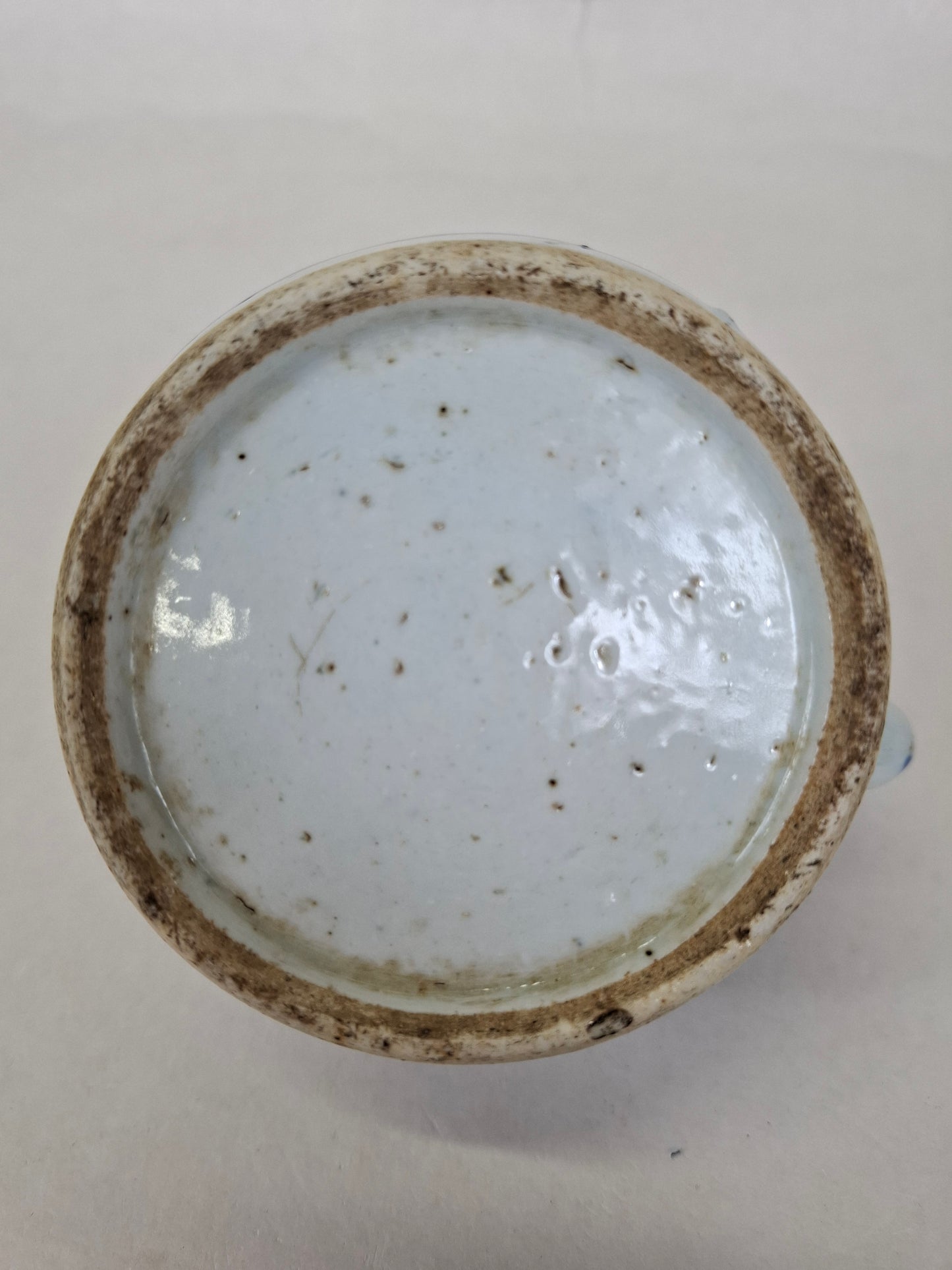 Bule chinês antigo da longevidade // Azul e branco - Dinastia Qing - século 19