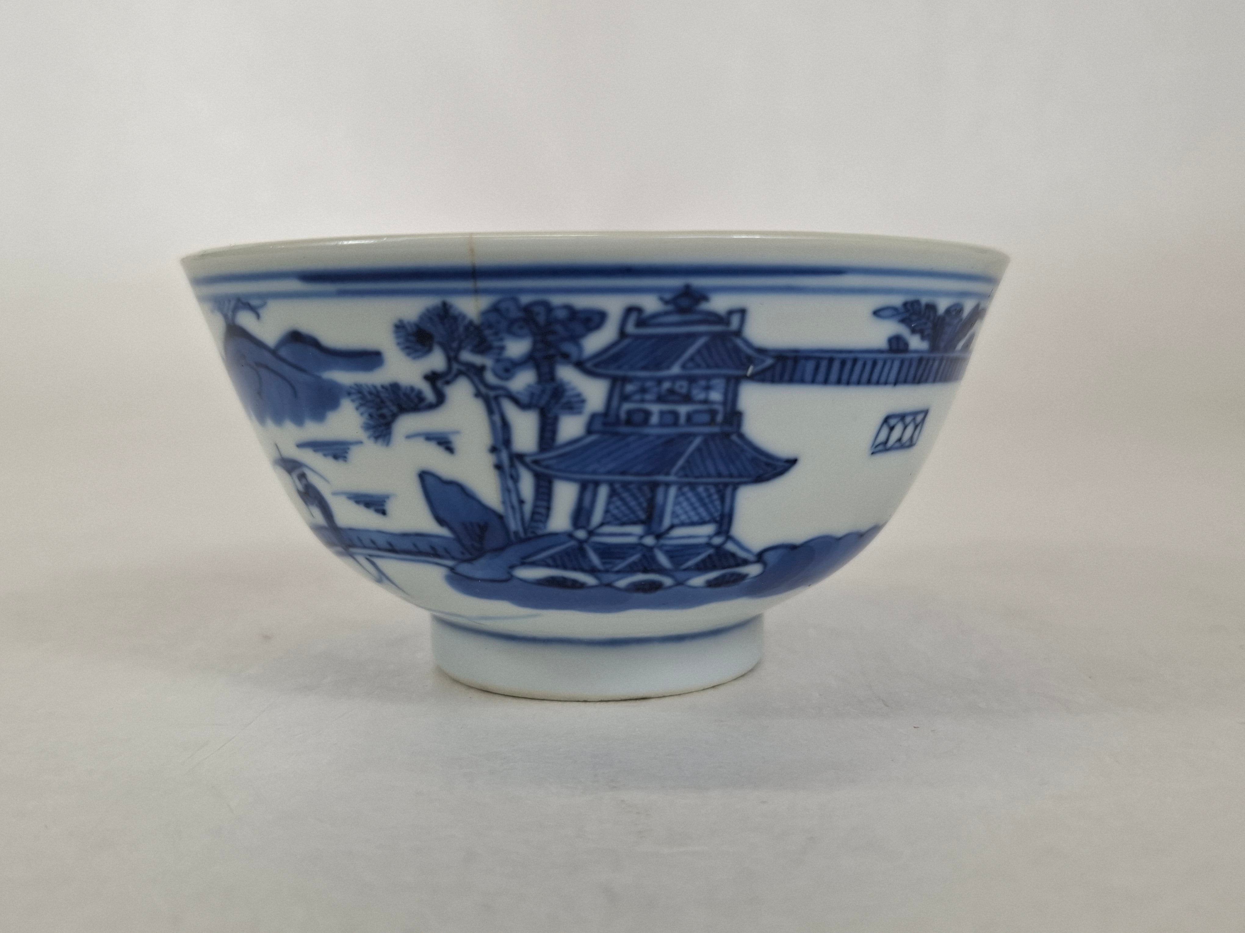 光绪时期山水纹青花碗// 康熙复兴时期- 19世纪– Diddenantiques