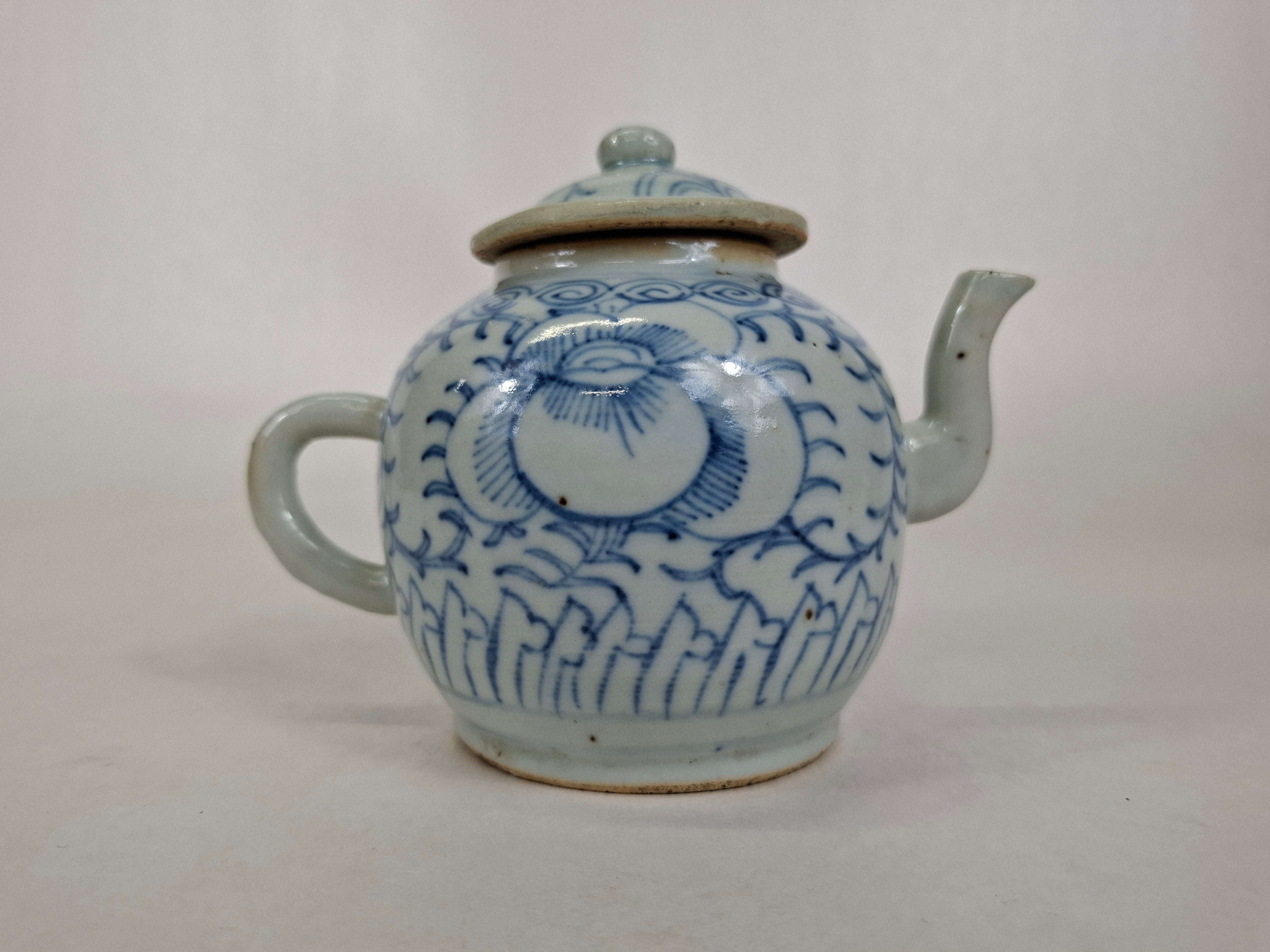 清代十九世纪中国古董花卉纹茶壶– Diddenantiques