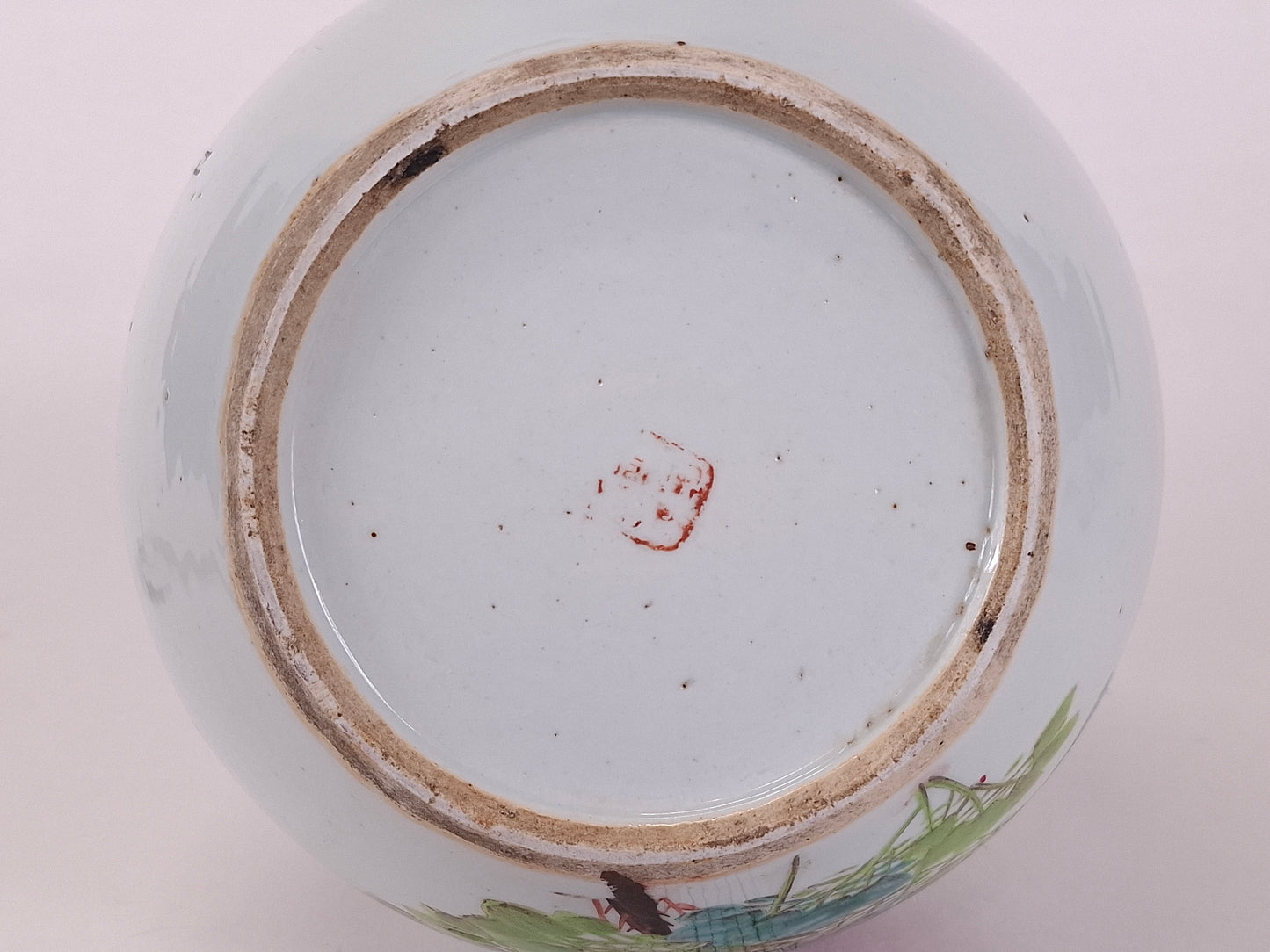 Antique Chinese qianjiang cai ginger jar decorated with a bird and flowers // Qing Dynasty - 19th century