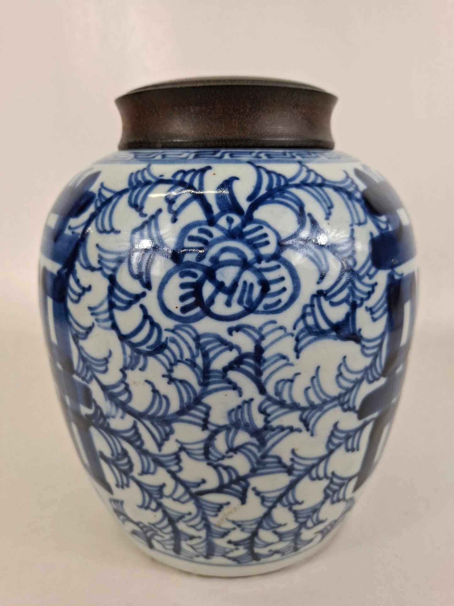 Pot à gingembre chinois ancien à double symbole de bonheur // XXe siècle