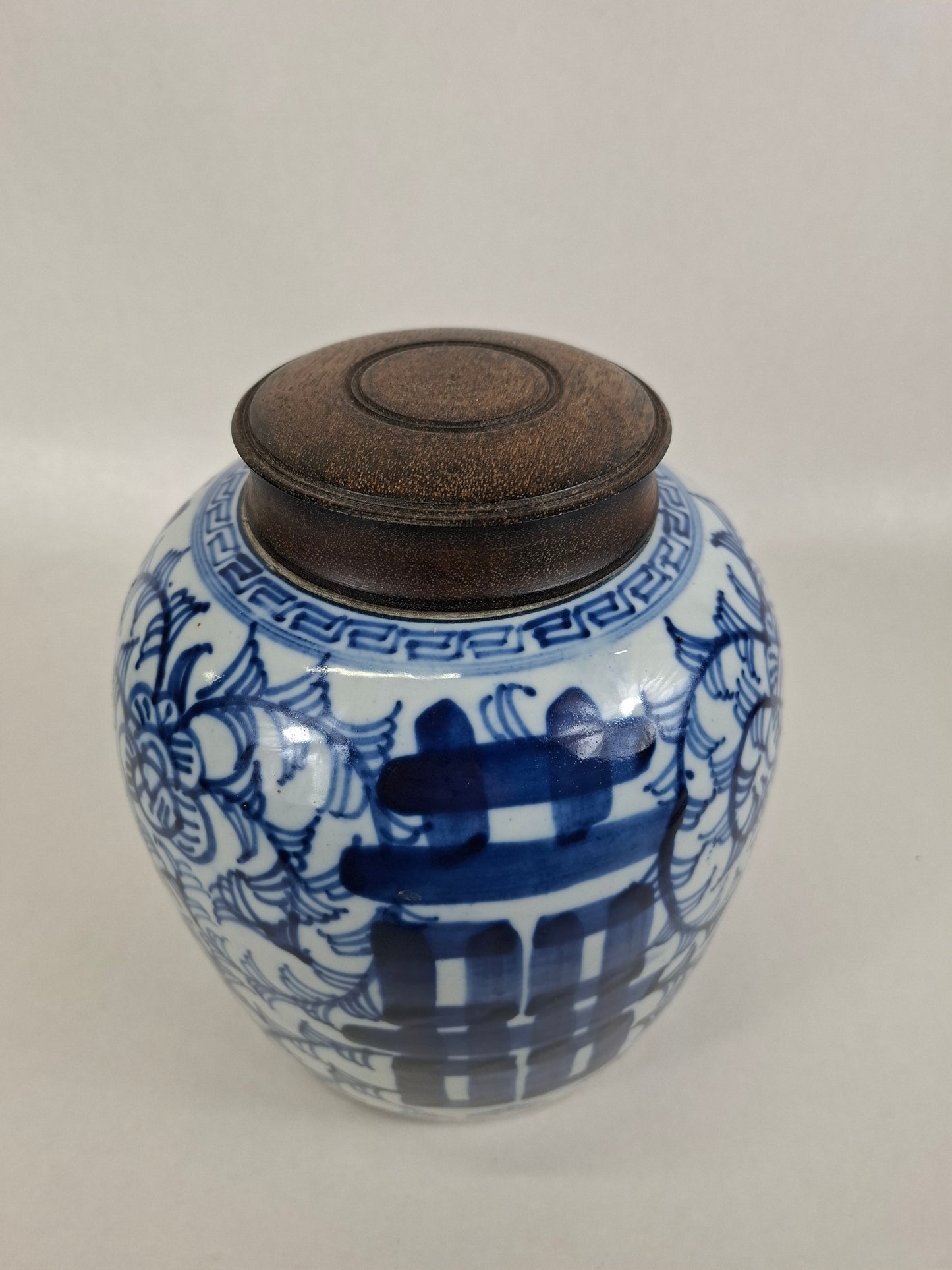 Pot à gingembre chinois ancien à double symbole de bonheur // XXe siècle