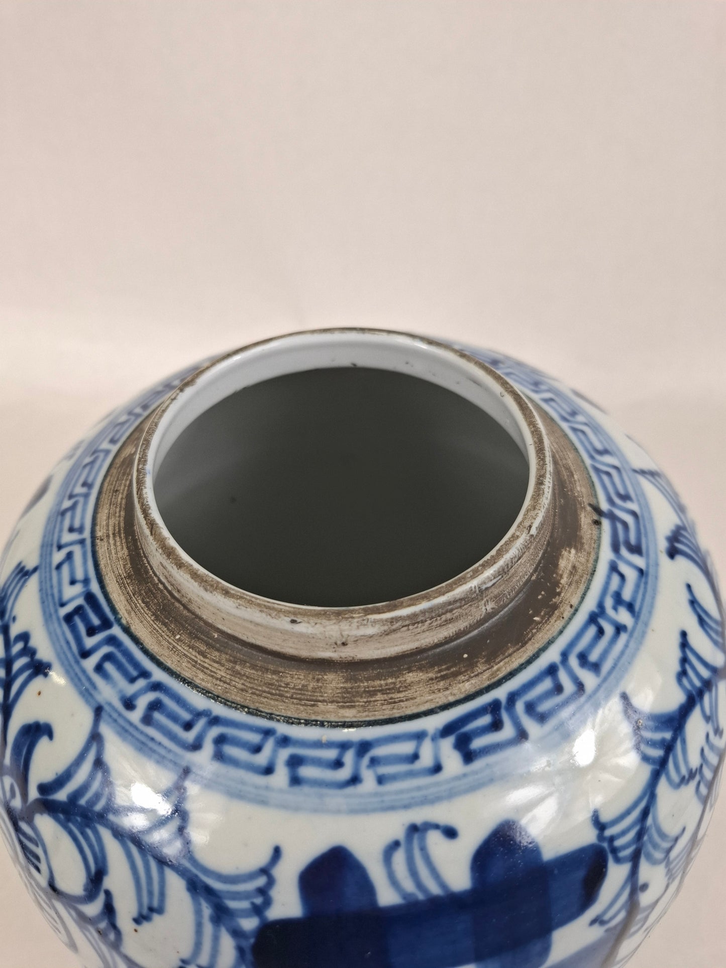 Pot à gingembre chinois ancien à double symbole de bonheur // XXe siècle
