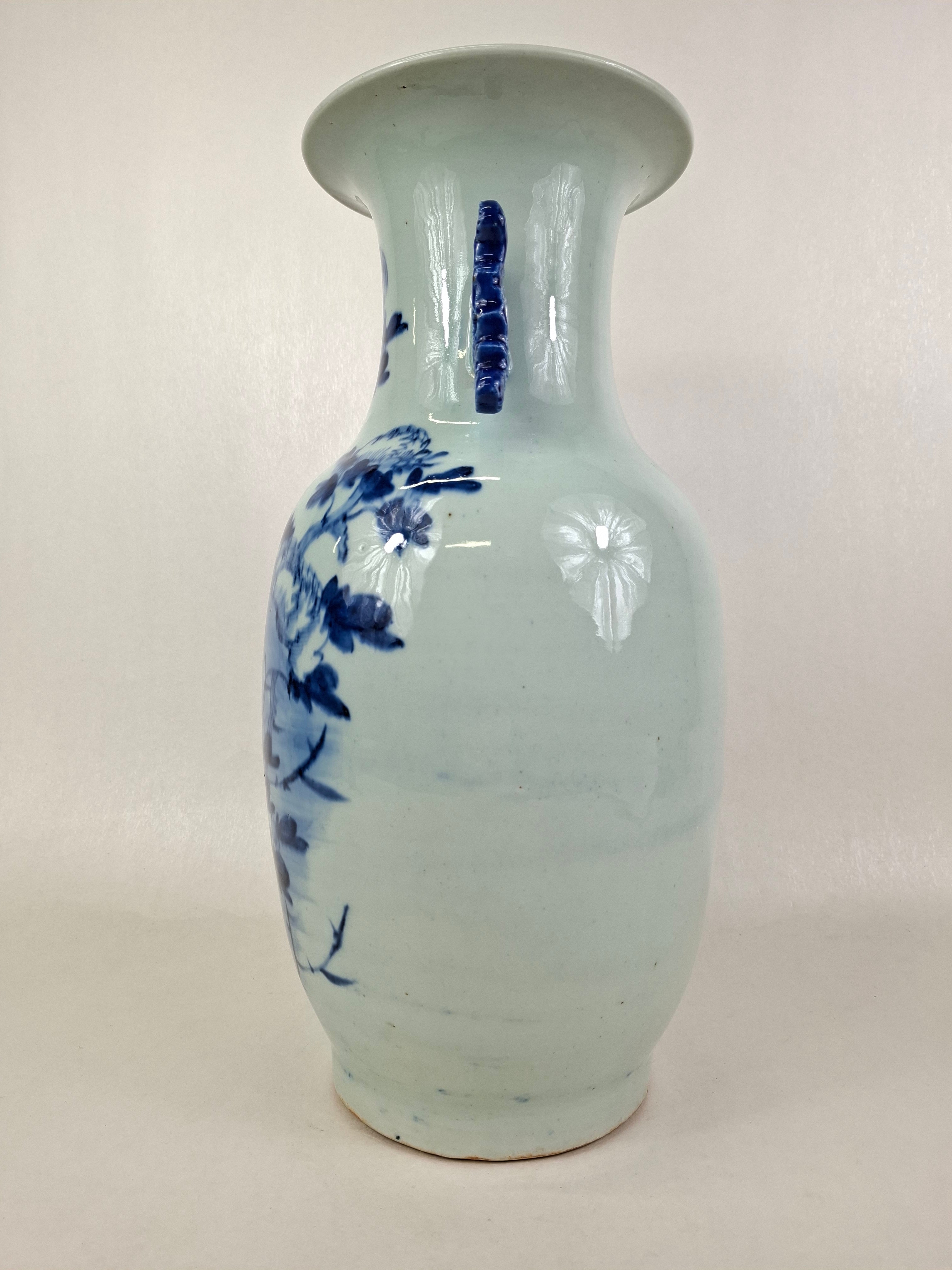 清代（19世纪）古董中国花瓶，饰以凤凰和花卉图案– Diddenantiques