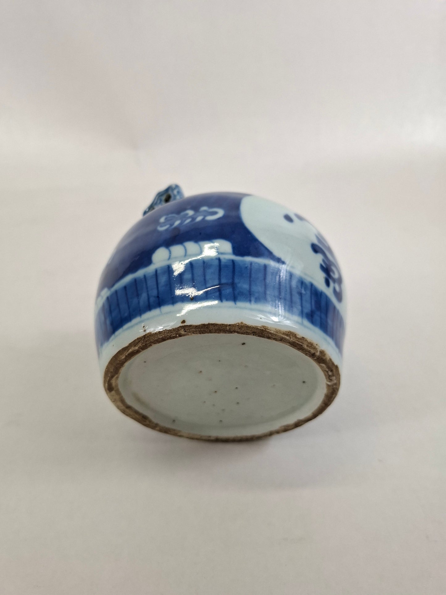 Bule chinês antigo da longevidade // Azul e branco - Dinastia Qing - século 19