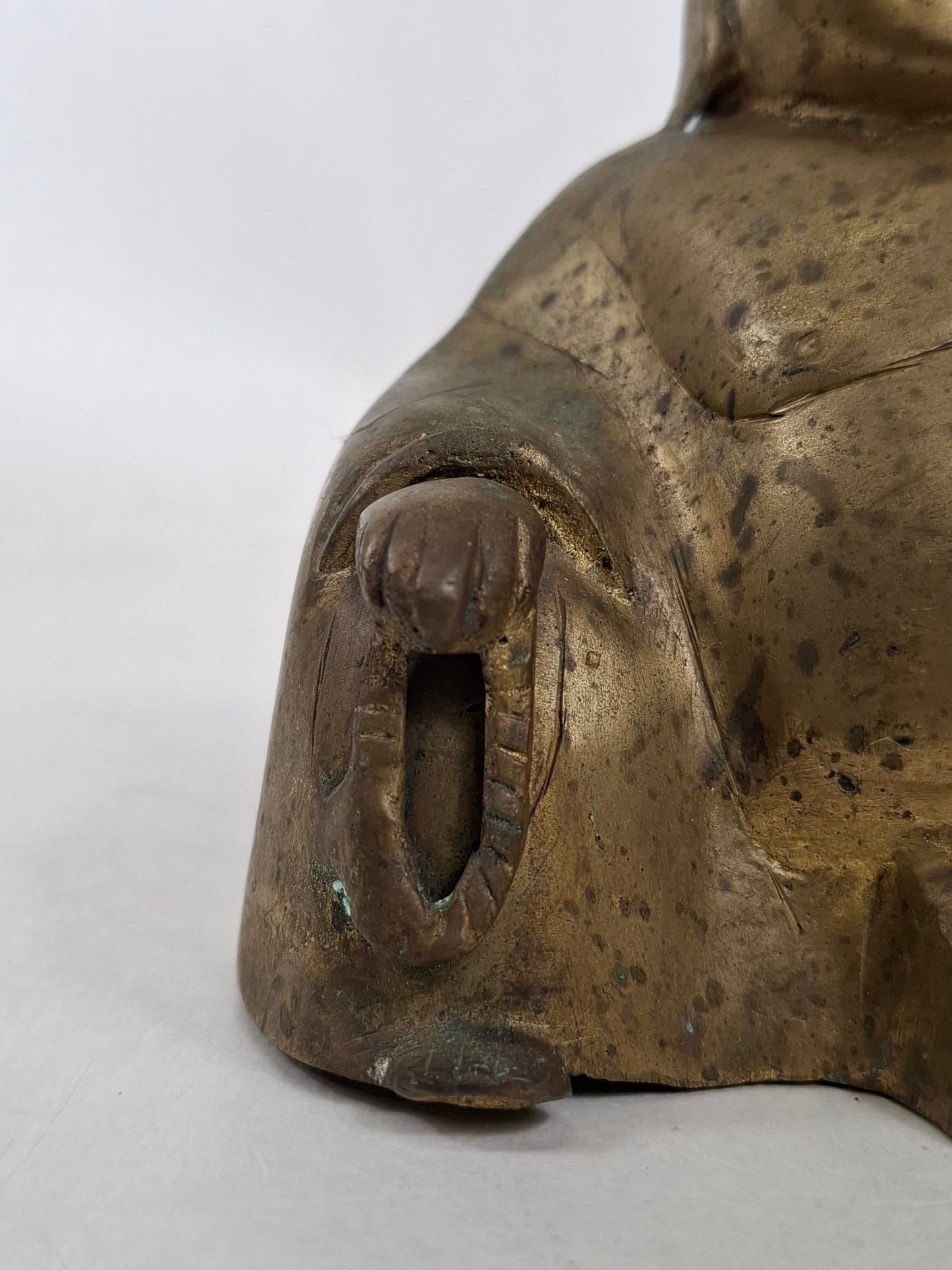 Vintage Chinese bronze gilded sitting buddha // Mid 20th century