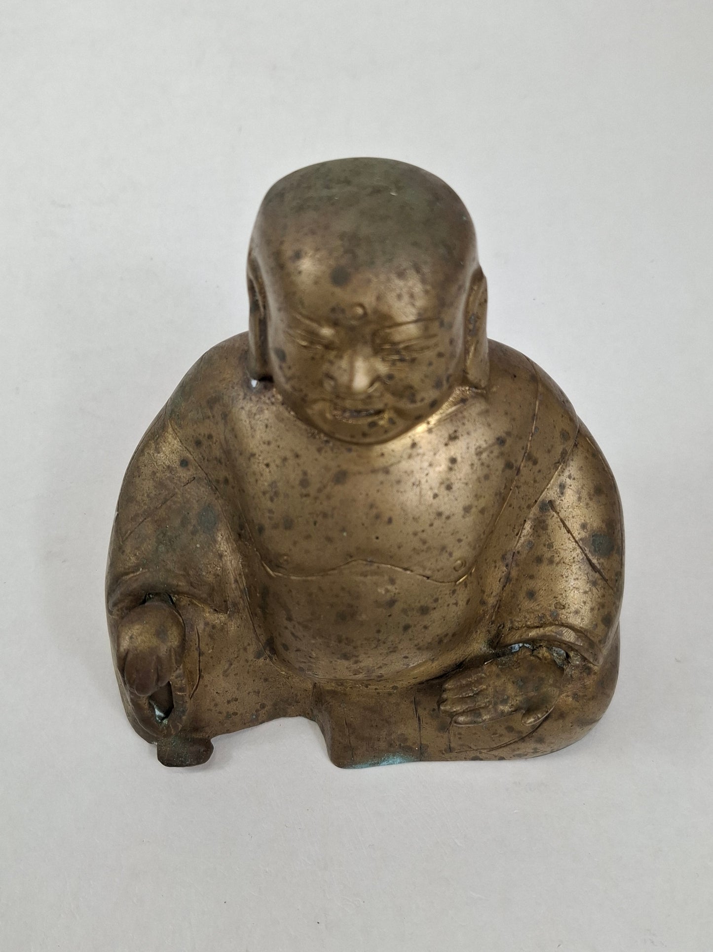 Vintage Chinese bronze gilded sitting buddha // Mid 20th century