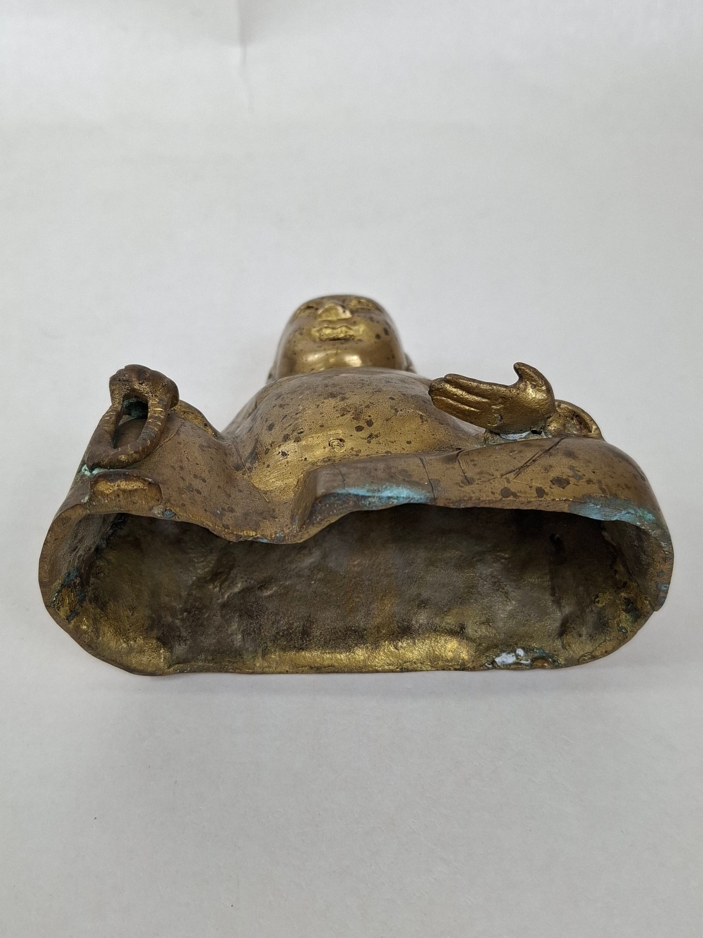 Vintage Chinese bronze gilded sitting buddha // Mid 20th century
