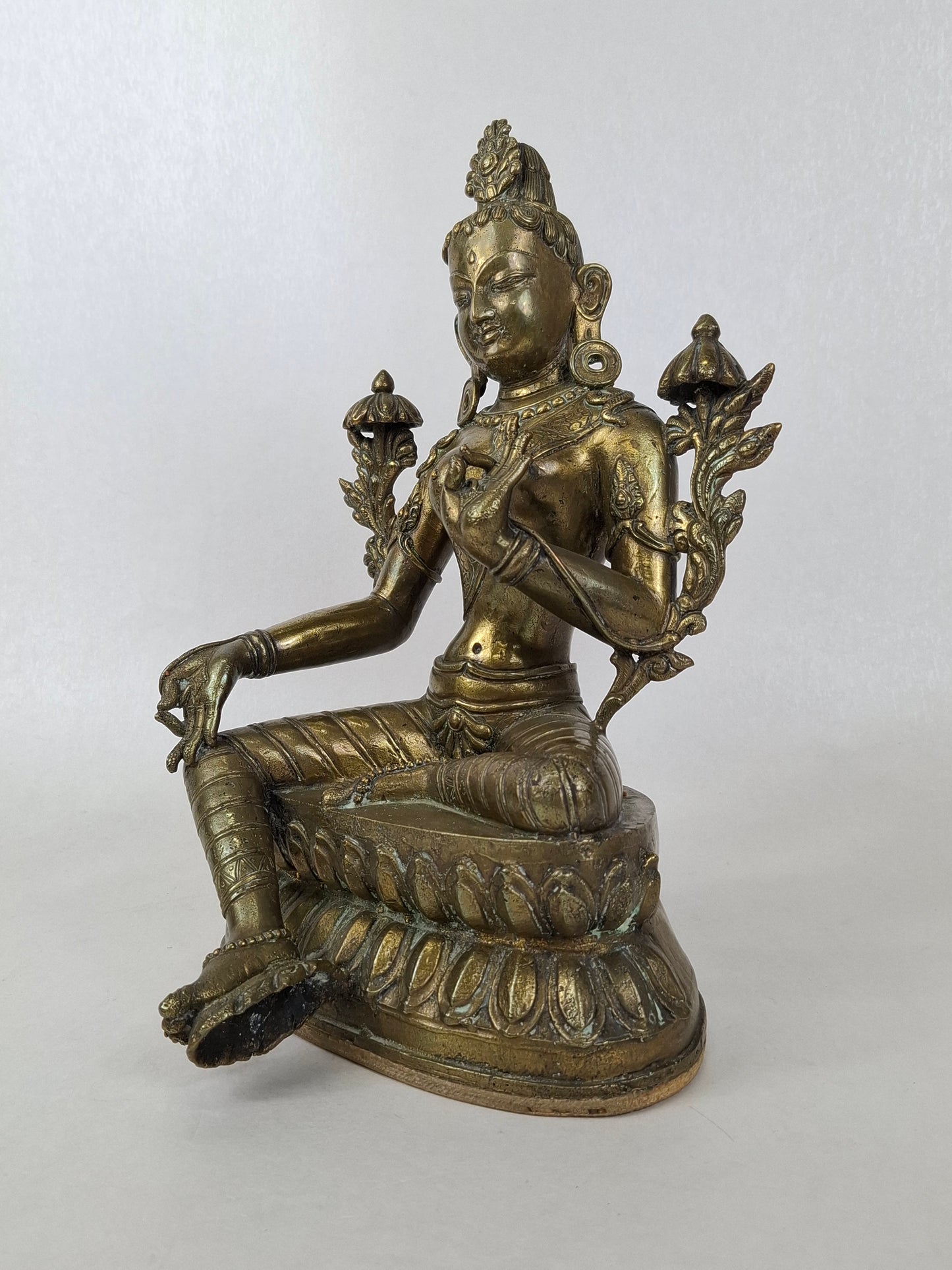 Large Chinese statue of the Tara goddess // Brass - Mid 20th century