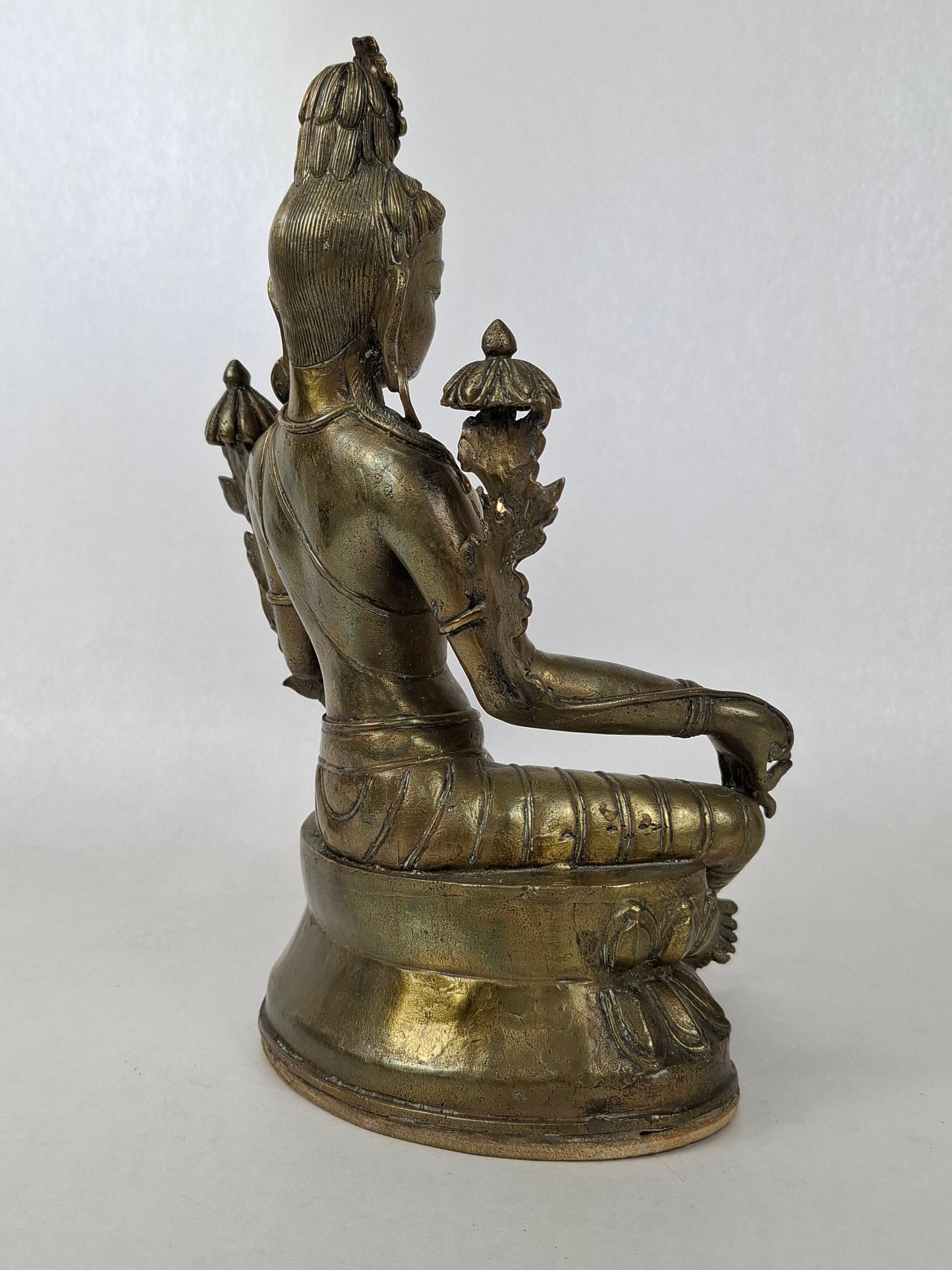 Large Chinese statue of the Tara goddess // Brass - Mid 20th century