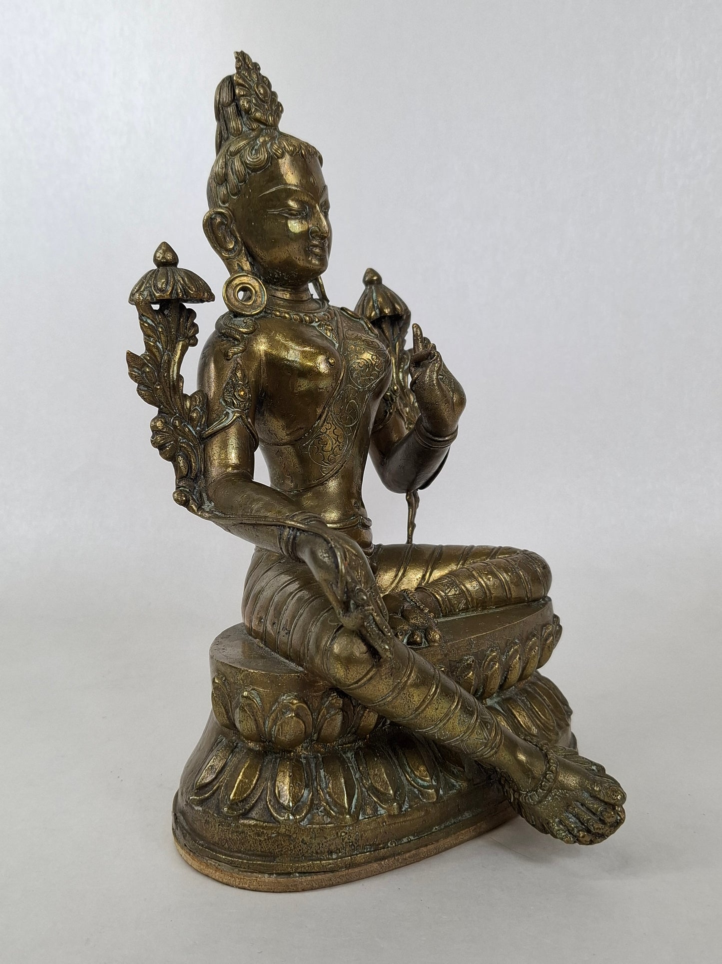Large Chinese statue of the Tara goddess // Brass - Mid 20th century