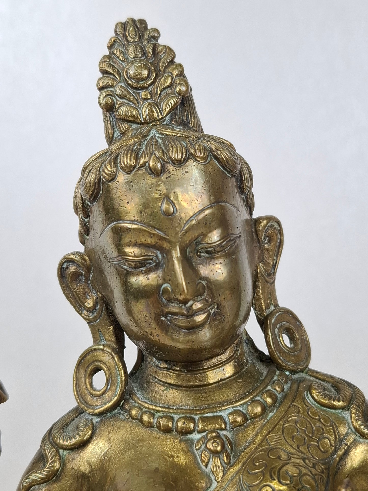 Large Chinese statue of the Tara goddess // Brass - Mid 20th century