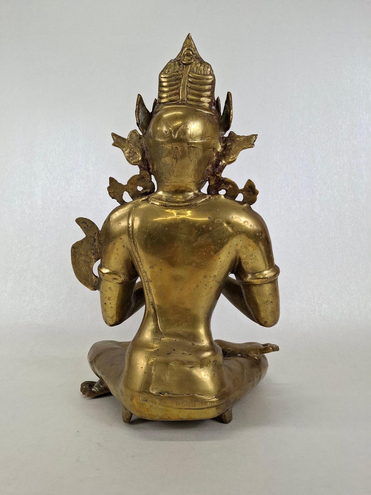 大型中世纪藏式菩萨雕塑 // 佛教 - 复古灵性艺术品 - 黄铜