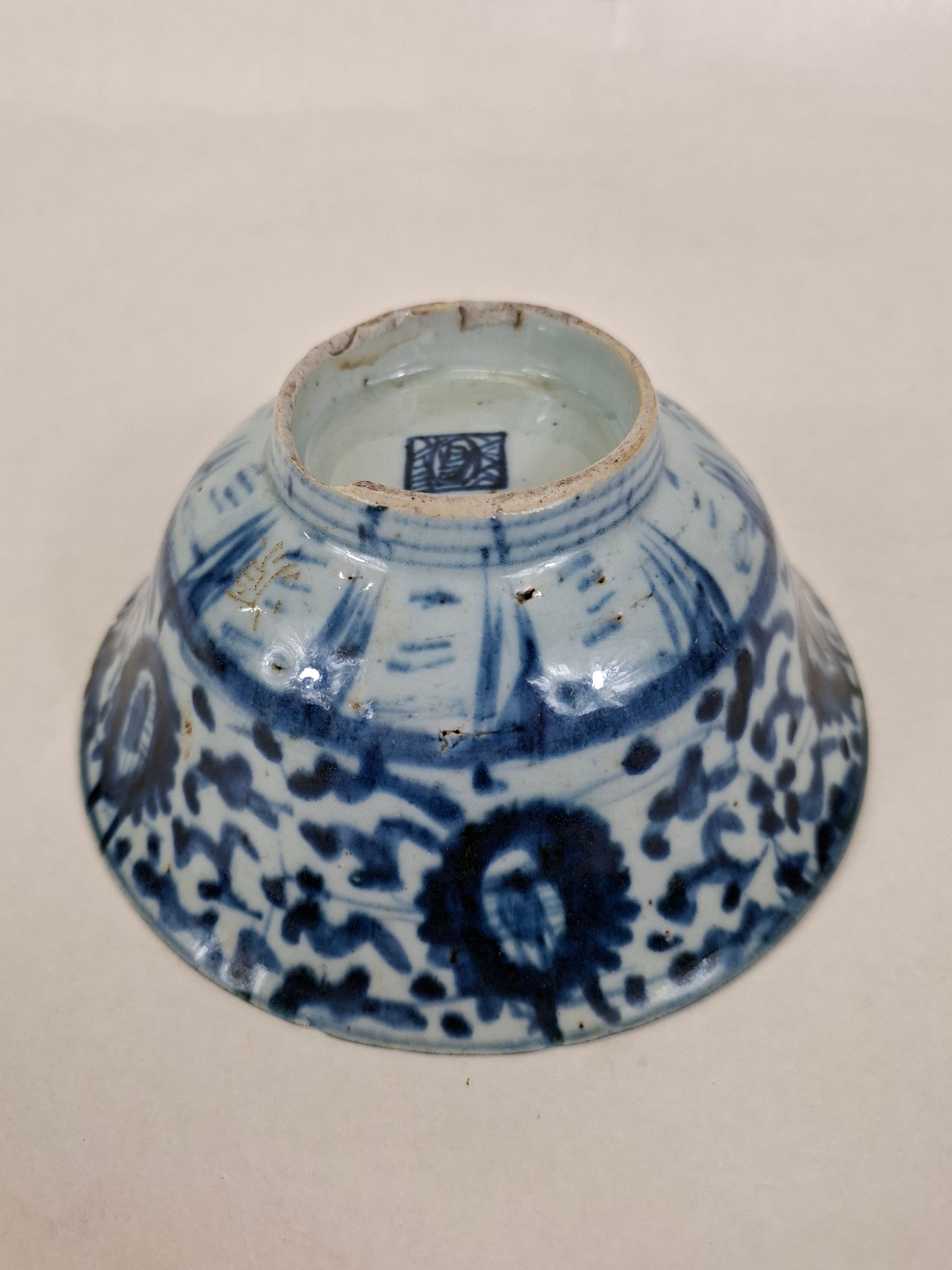清代（19世纪）莲花纹中国古董碗– Diddenantiques