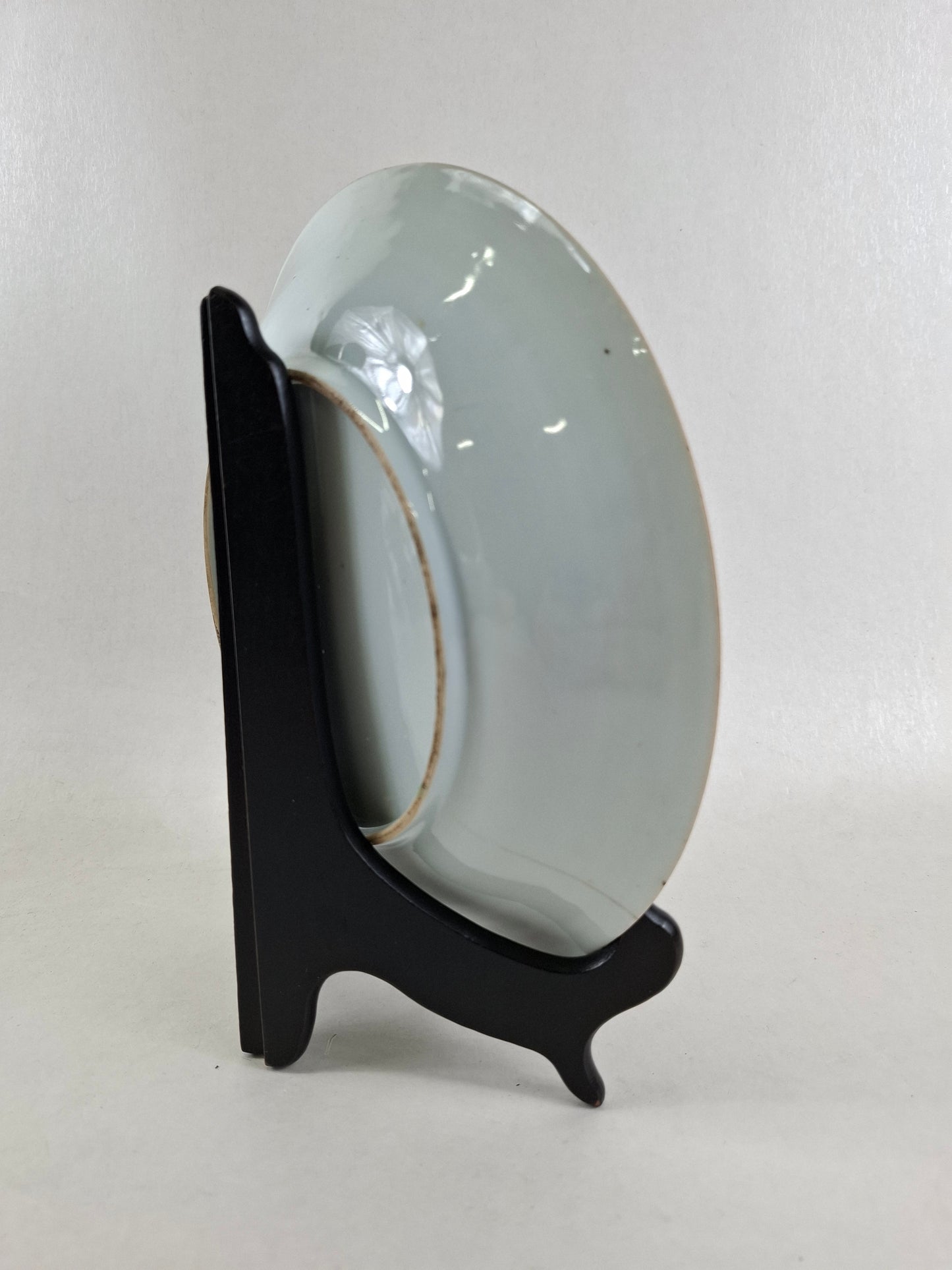 Antique Chinese famille verte plate decorated with bird and flowers // Qing Dynasty - Kangxi - 18th century