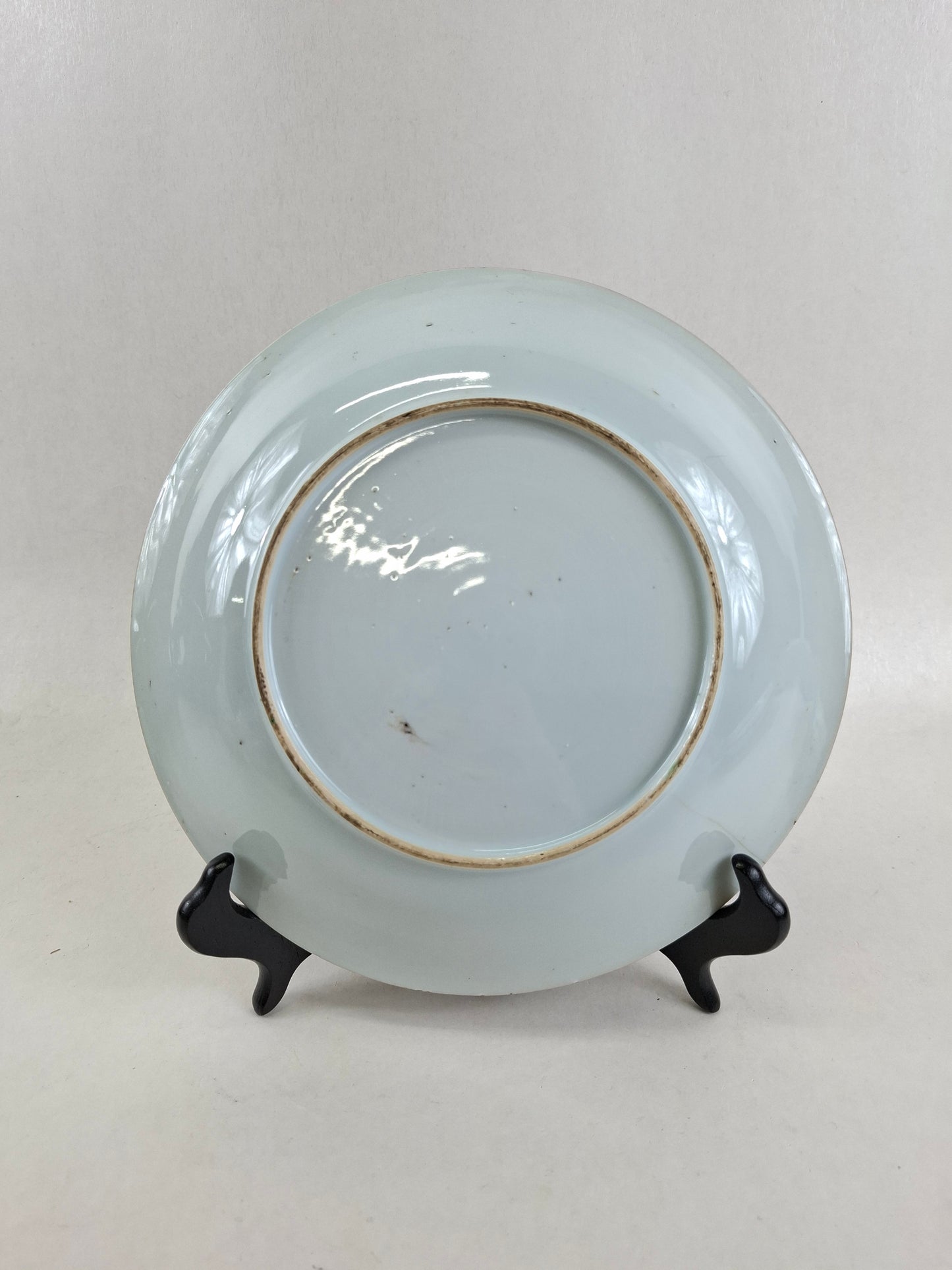 Antique Chinese famille verte plate decorated with bird and flowers // Qing Dynasty - Kangxi - 18th century