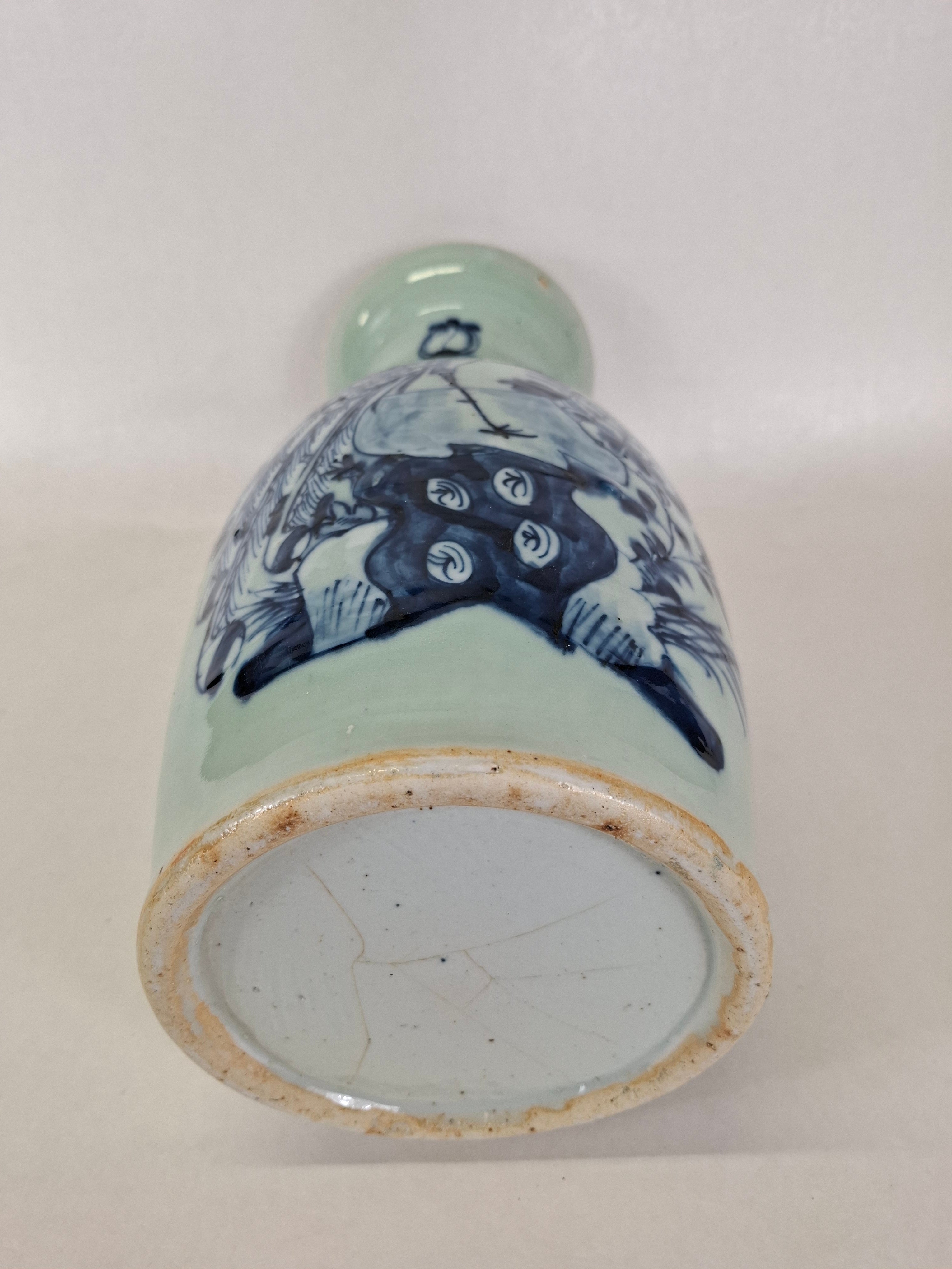 古董中国青瓷花瓶//清朝- 19 世纪– Diddenantiques