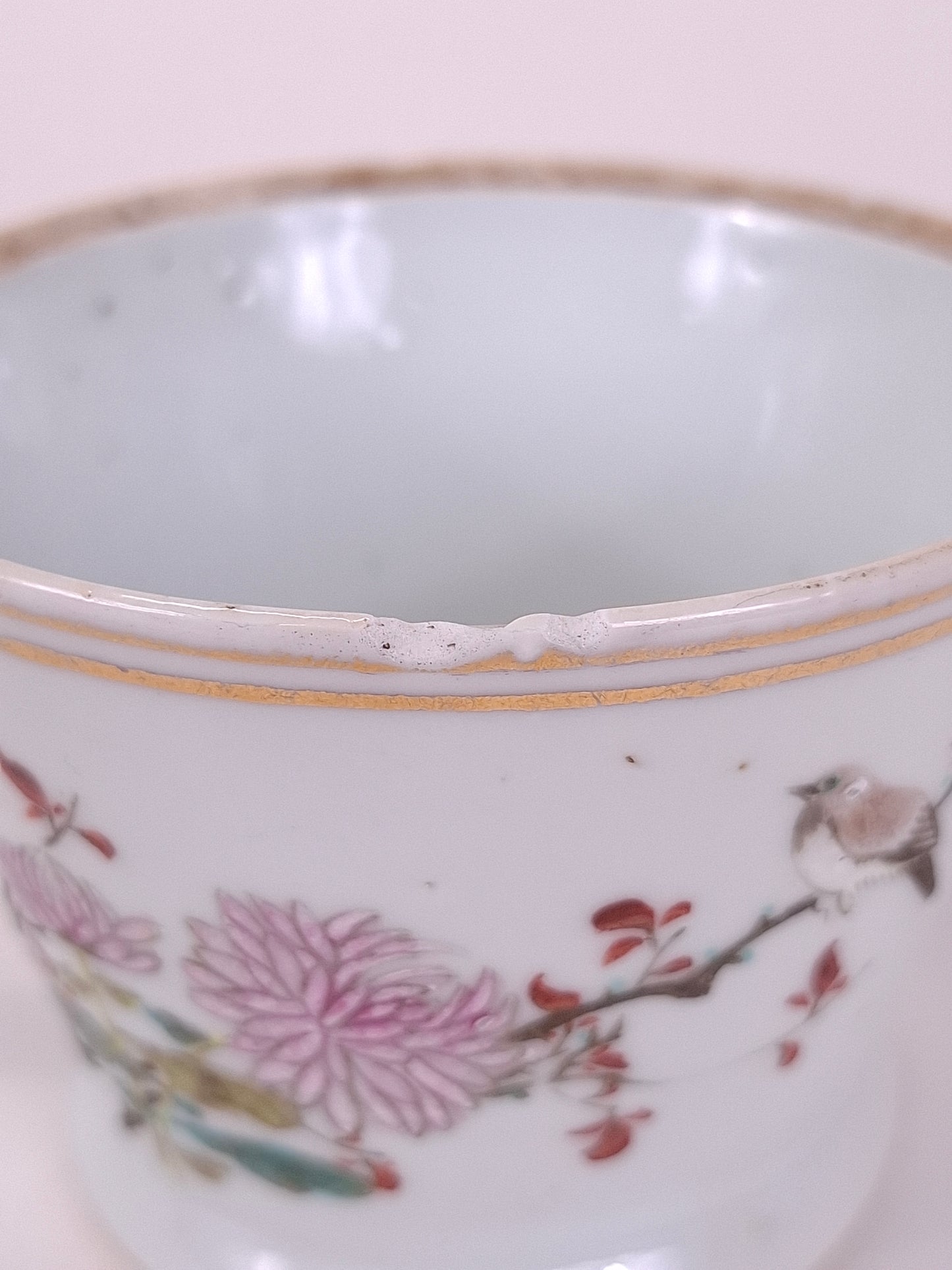 民国时期（1912-1949）中国古董浅绛彩花鸟纹奶壶