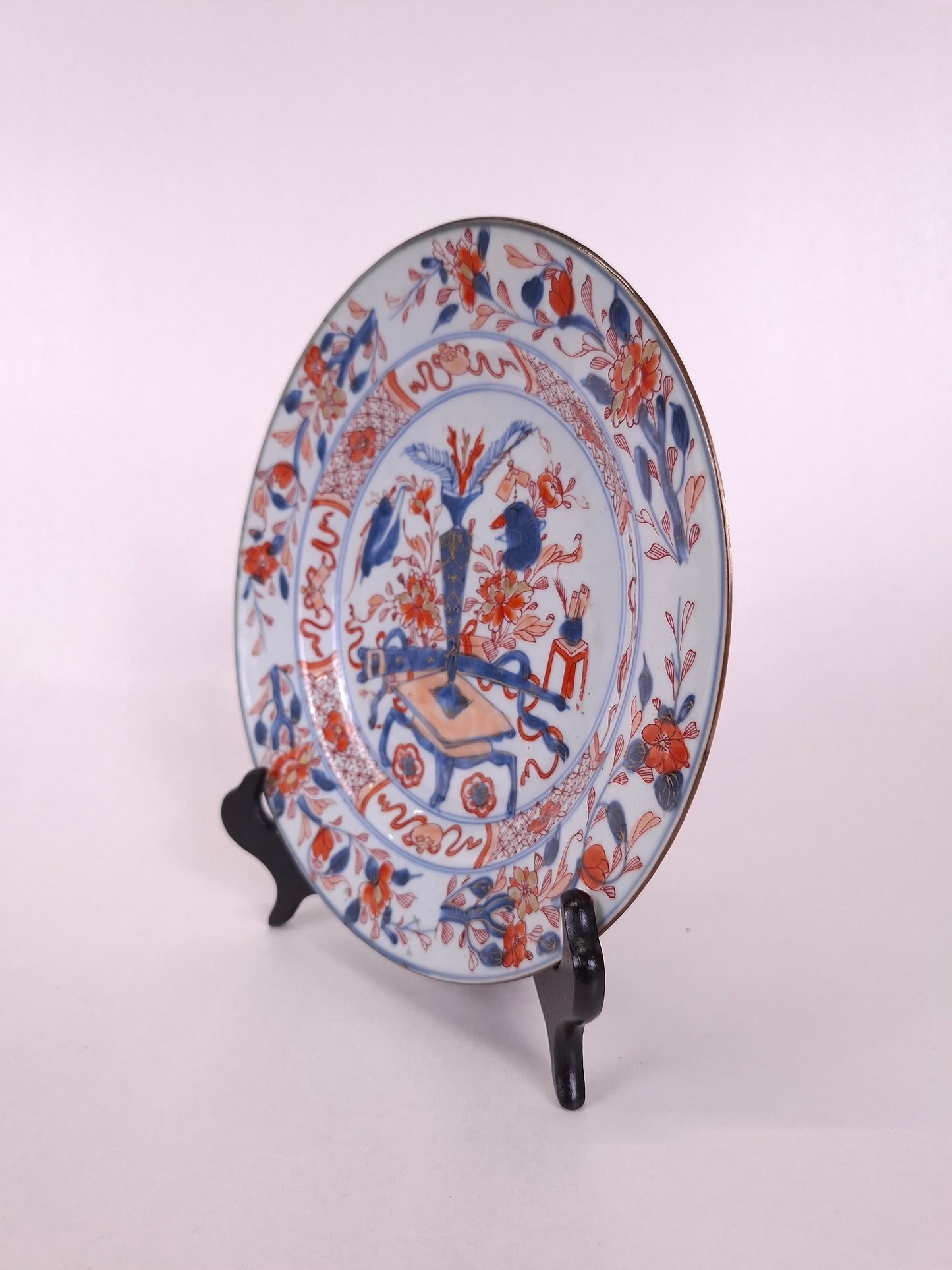 Prato antigo chinês imari decorado com motivos florais // Dinastia Qing - período Kangxi - século XVIII (Cópia) (Cópia)