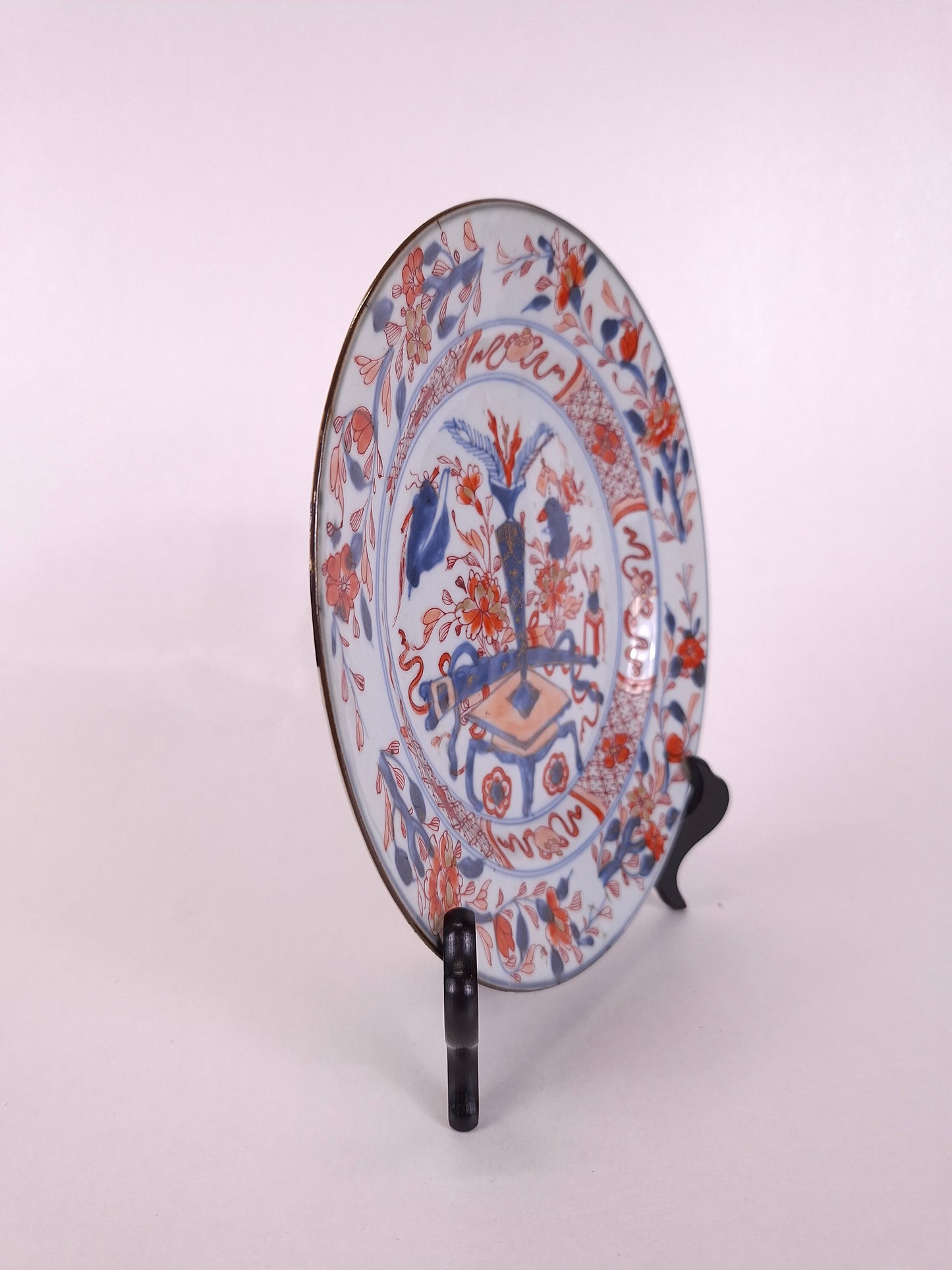 Prato antigo chinês imari decorado com motivos florais // Dinastia Qing - período Kangxi - século XVIII (Cópia) (Cópia)