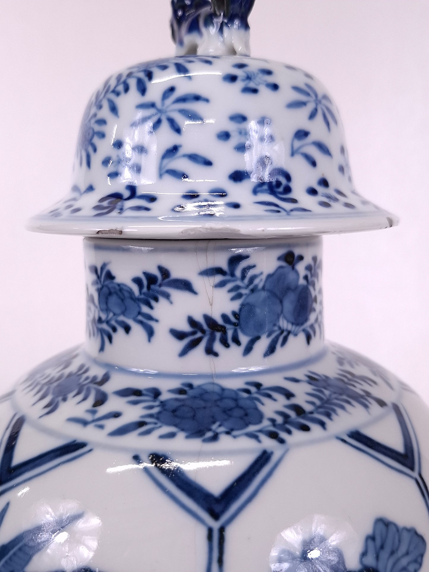 大型珍稀中式带盖花瓶，饰有“长伊丽莎白”纹饰 // 清朝 - 康熙复兴 - 光绪 - 19世纪