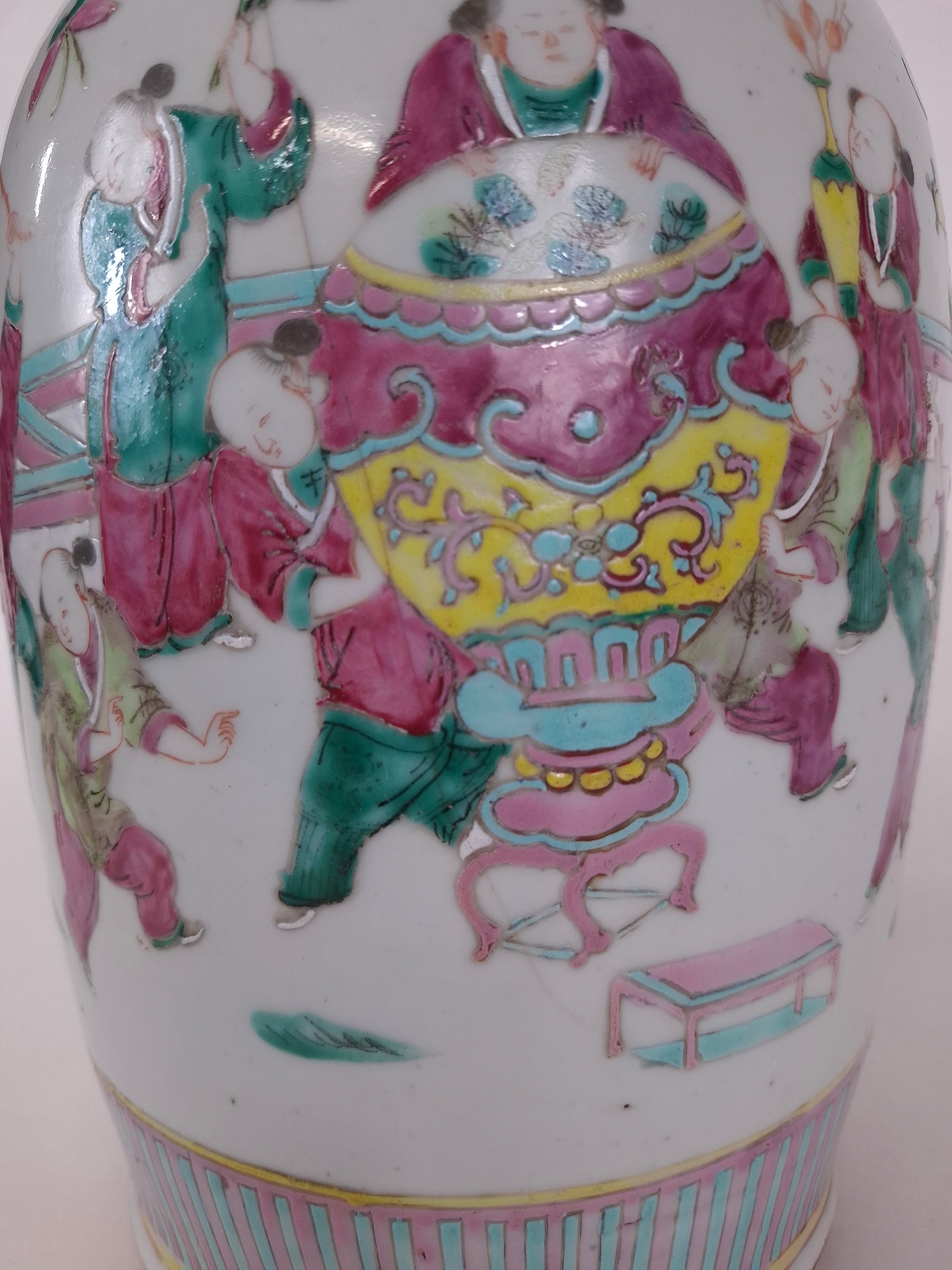 清代十九世纪粉彩人物纹古董花瓶– Diddenantiques