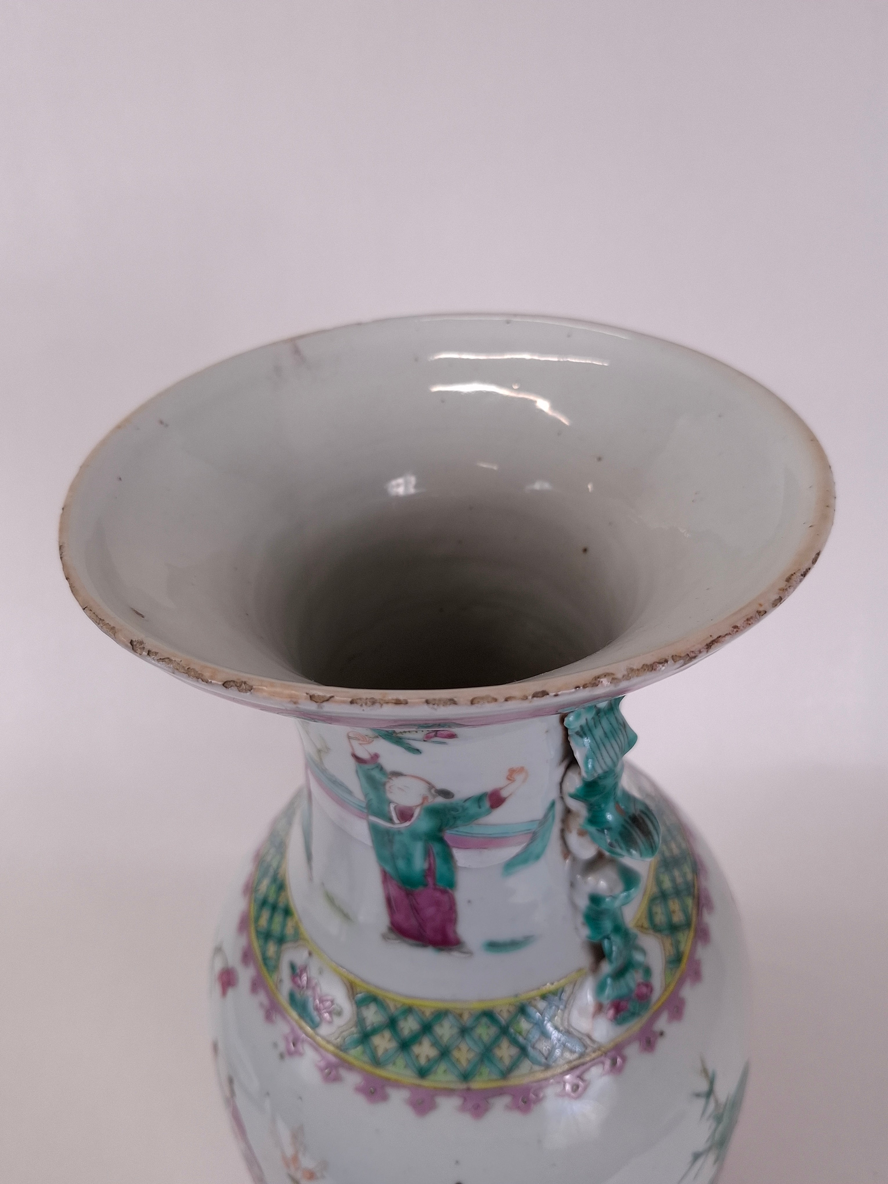 中国古美術 清末民国時代　粉彩　花瓶　人物画　高さ22cm 清代十九世纪粉彩人物纹古董花瓶– Diddenantiques