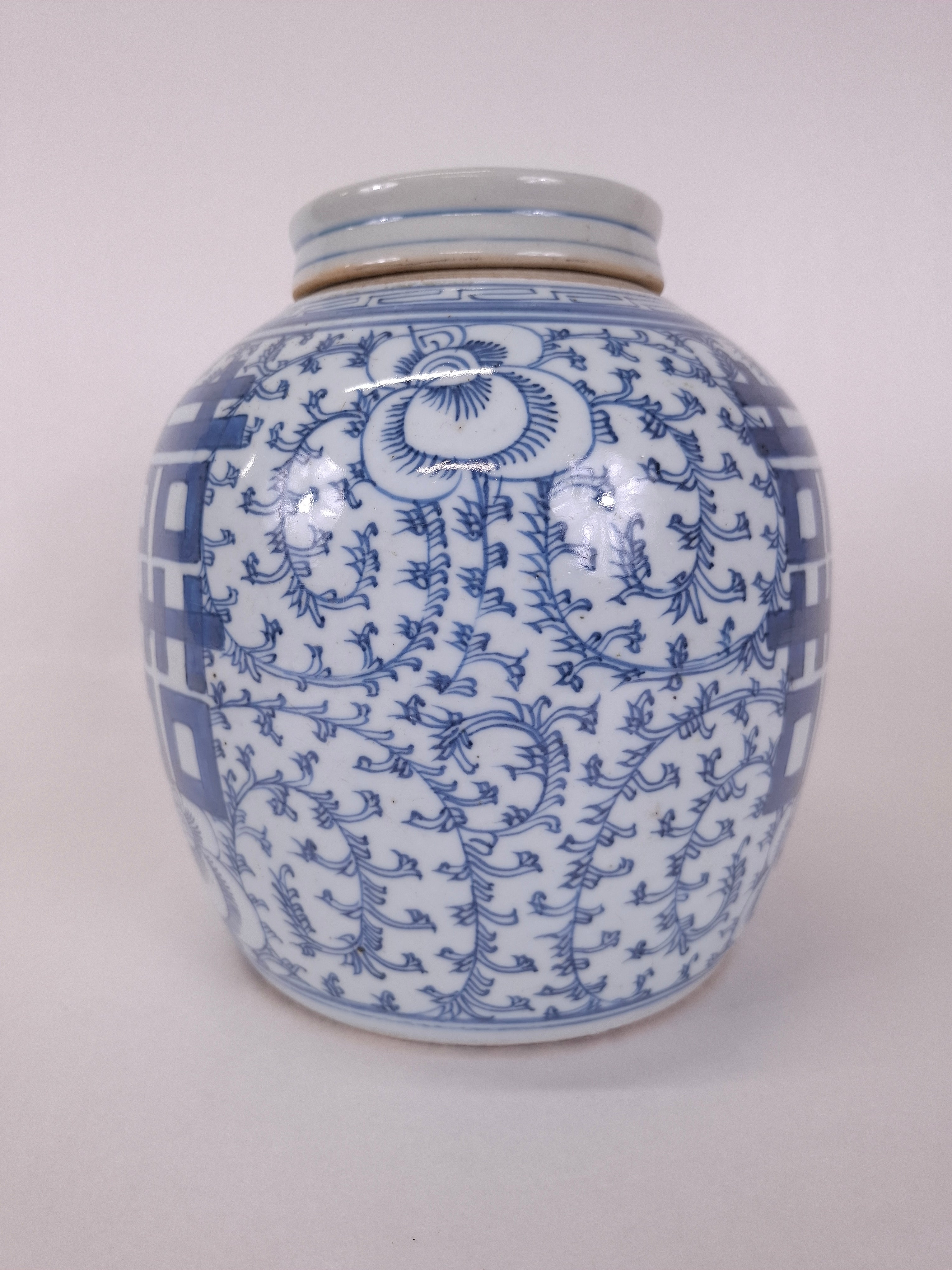 中国古董双喜姜罐// 青花瓷- 清朝- 19世纪– Diddenantiques
