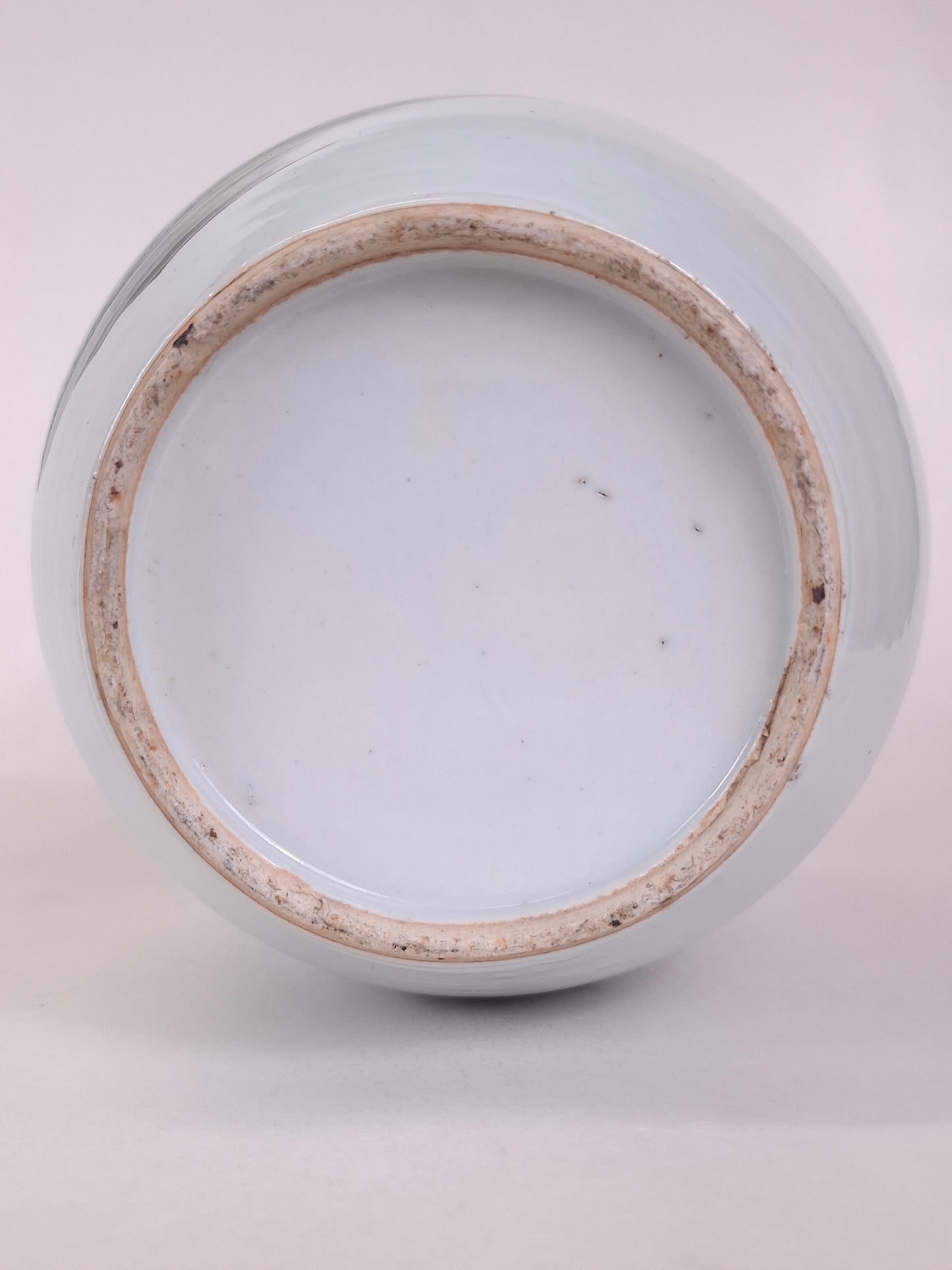 Antique chinese ginger jar decorated with a garden scene // Republic period (1912-1949)