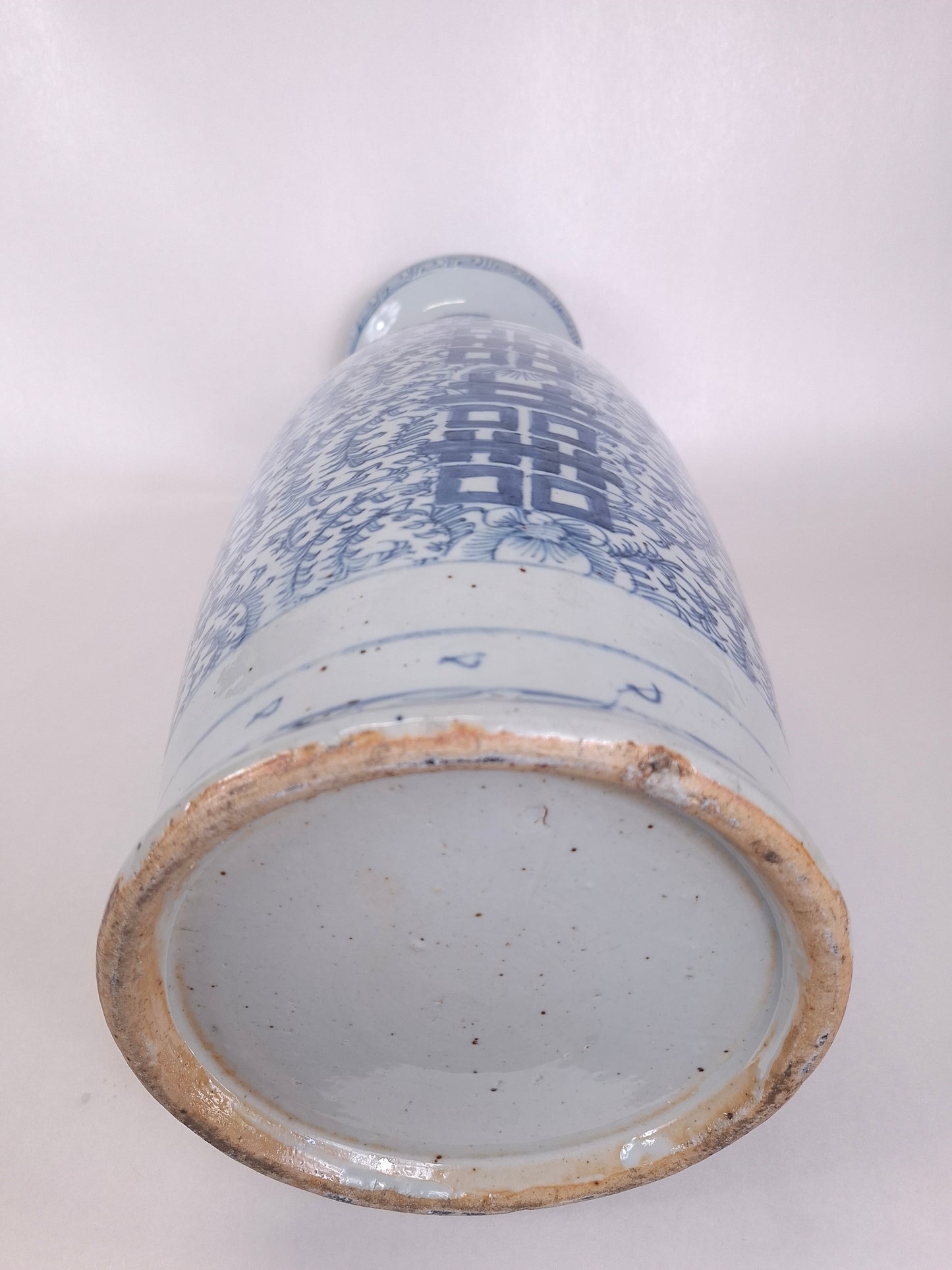 Grand vase ancien chinois double bonheur // Dynastie Qing - XIXe siècle