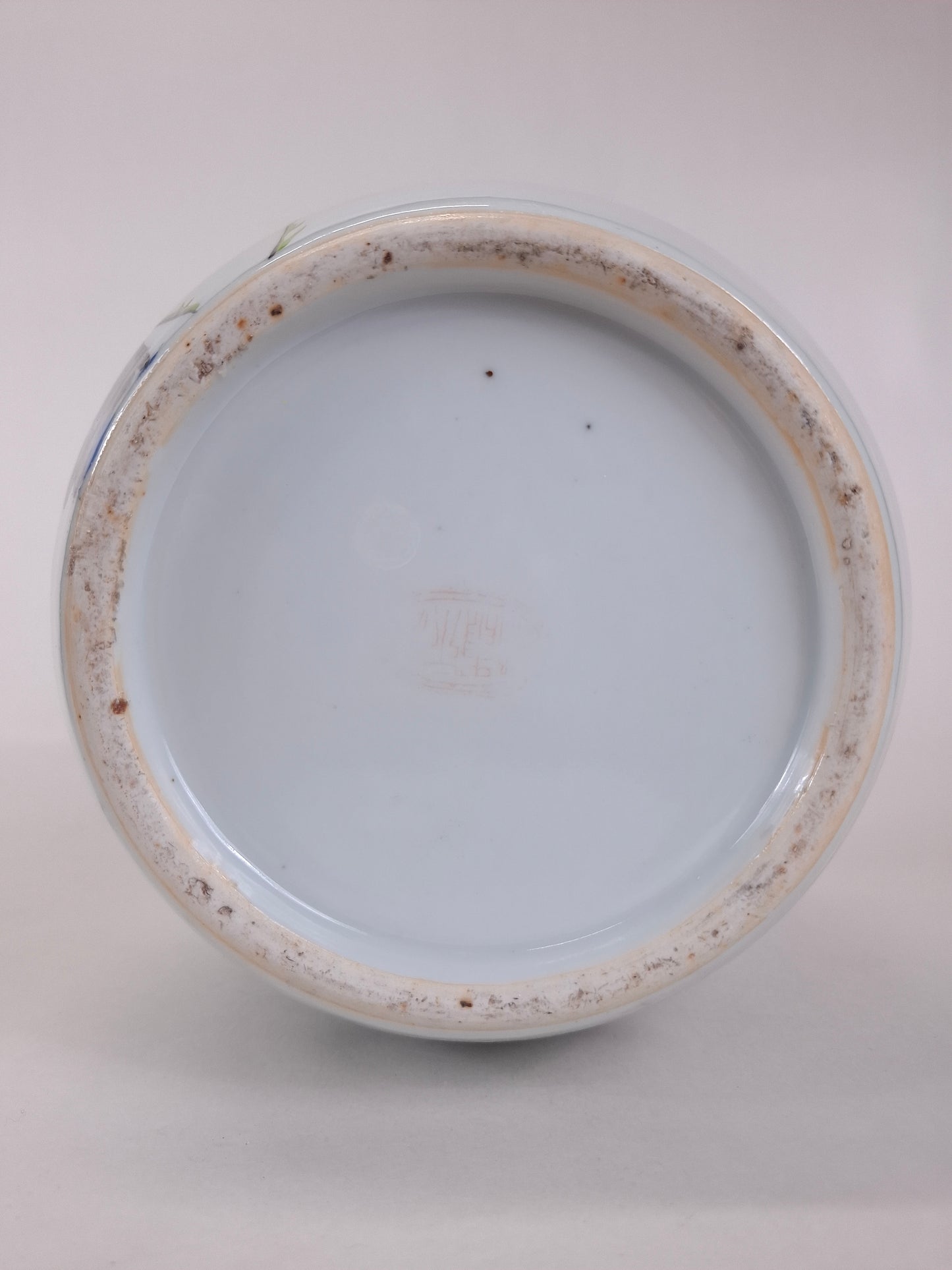 Pot à gingembre chinois ancien en *qianjiang cai* décoré d'un oiseau et de fleurs // Période République (1912-1949)