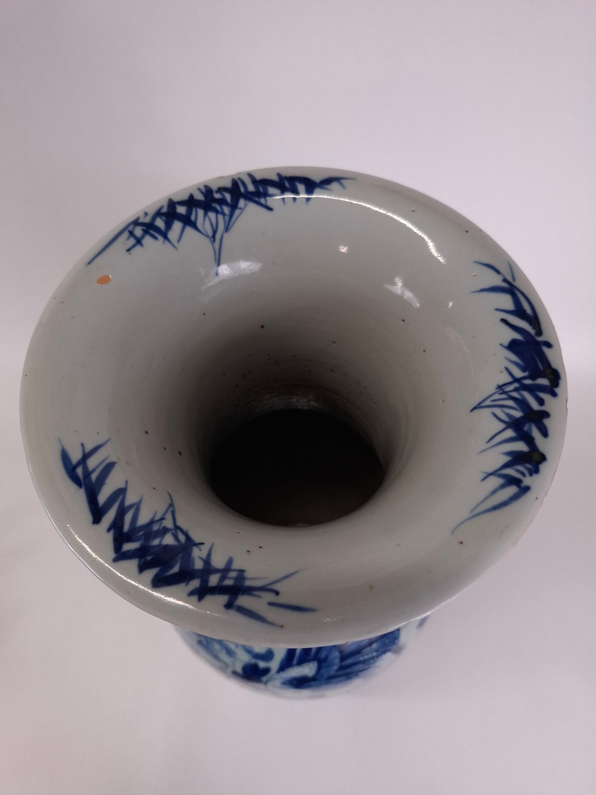Bình men ngọc Trung Quốc cổ cỡ lớn trang trí hạc và hươu // Triều Thanh - thế kỷ 19