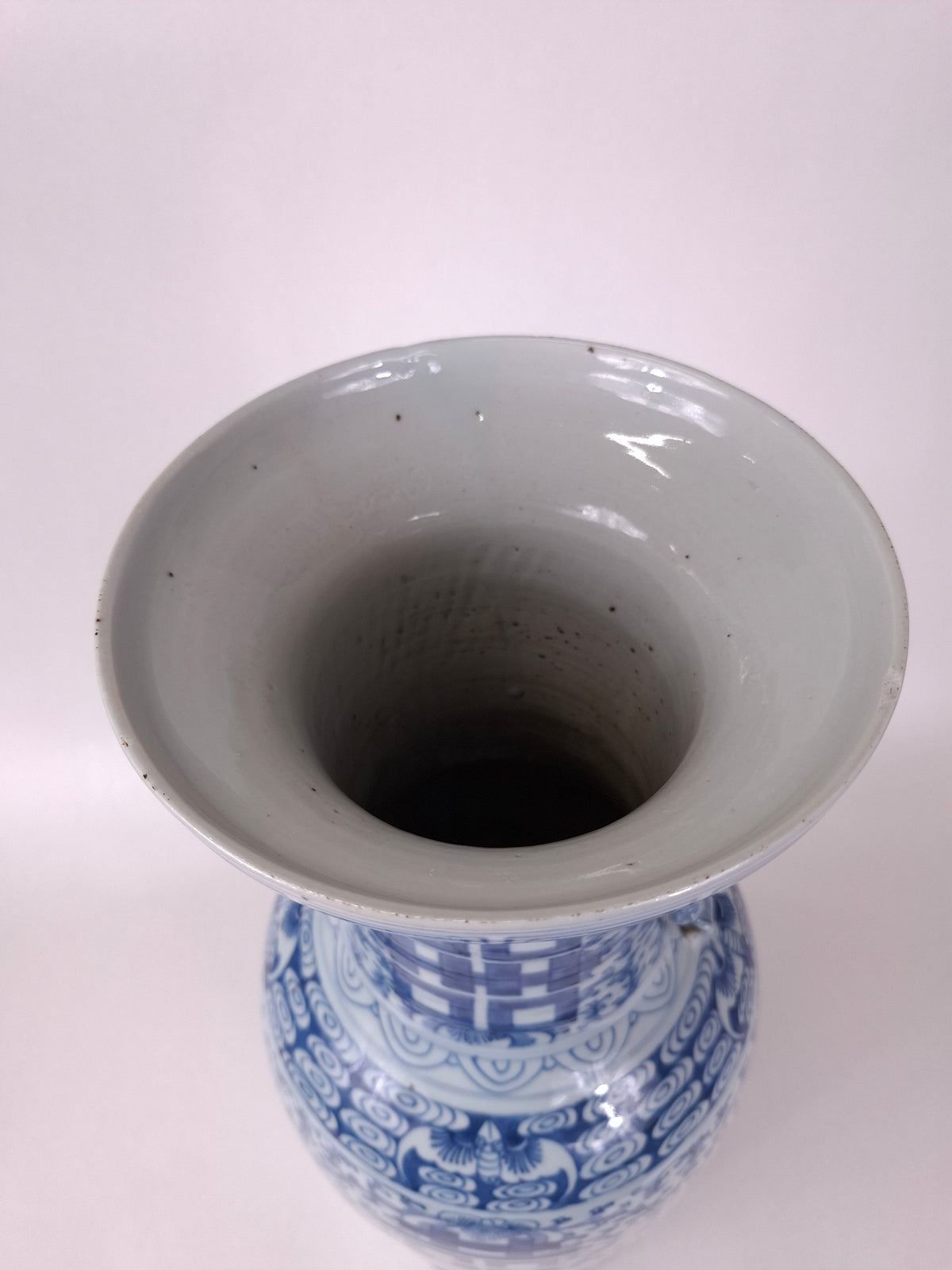 Grand vase ancien chinois double bonheur // Dynastie Qing - XIXe siècle