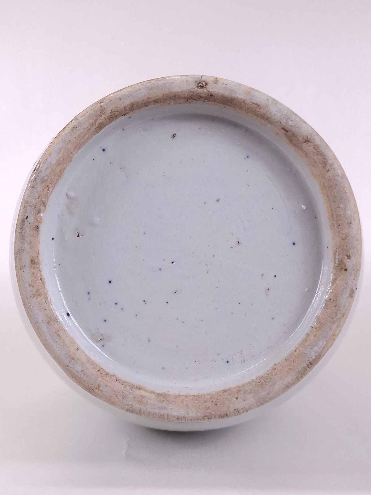 Vaso chinês antigo grande decorado com pássaros e flores // Dinastia Qing - século XIX