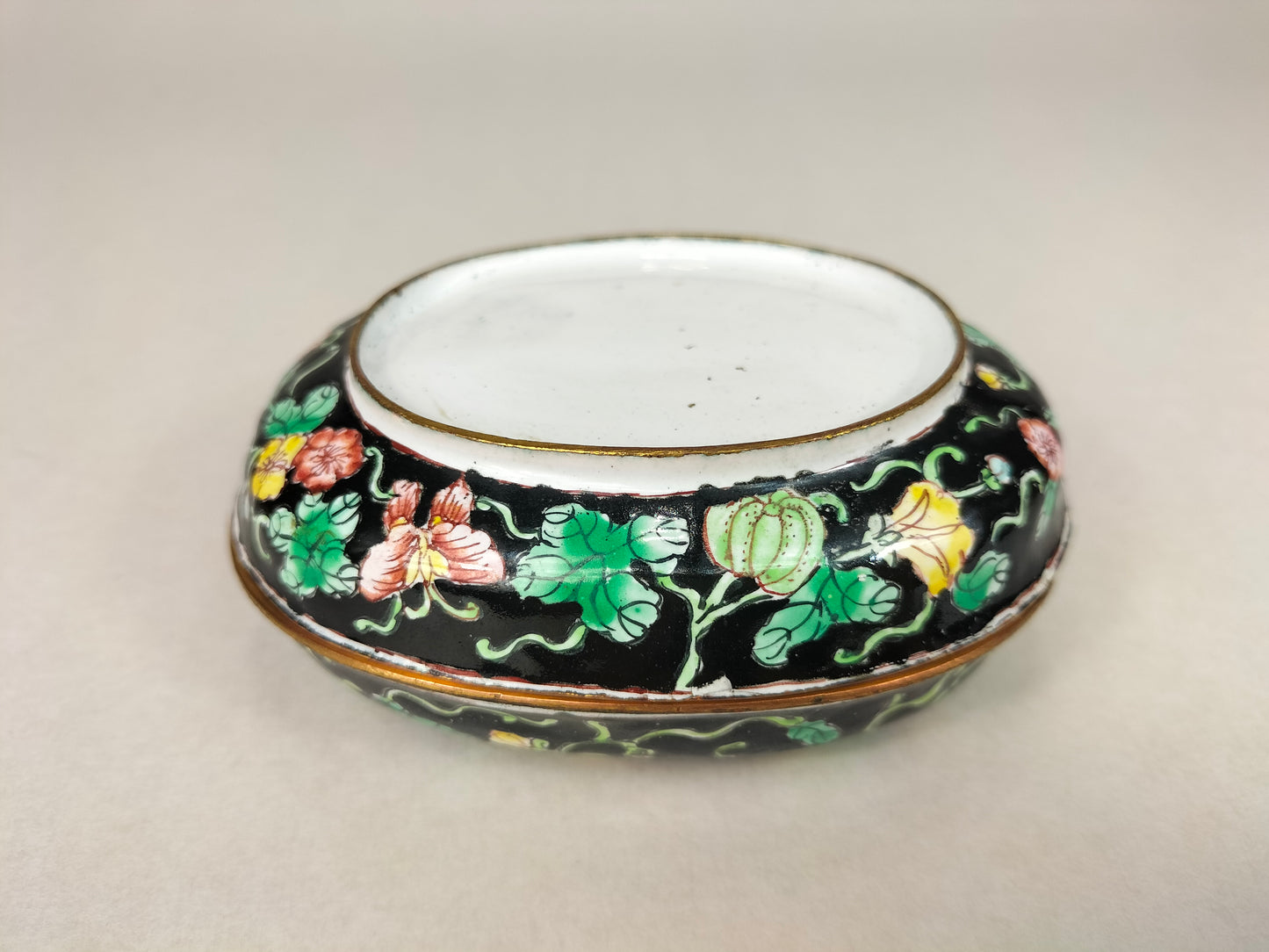chinese lidded fish box Vintage Chinese Canton Enamel Lidded Box Butterflies & Flowers