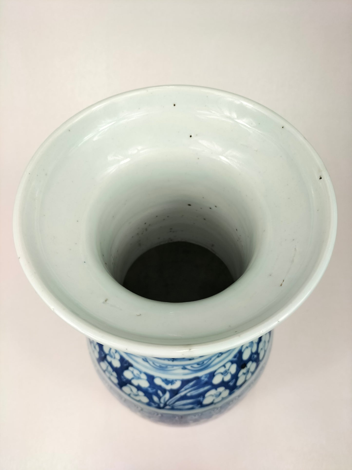 Vase double bonheur chinois antique // Bleu et blanc - Dynastie Qing - 19ème siècle
