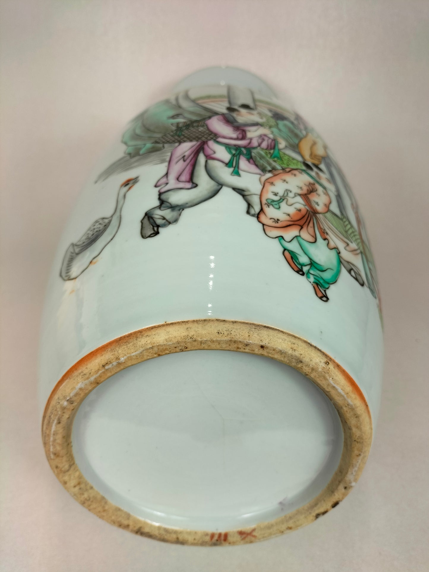 Large antique Chinese vase decorated with sages and children // Republic Period (1912-1949)