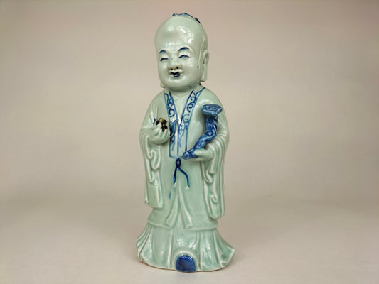 Large Chinese porcelain blue and white statue of immortal shou