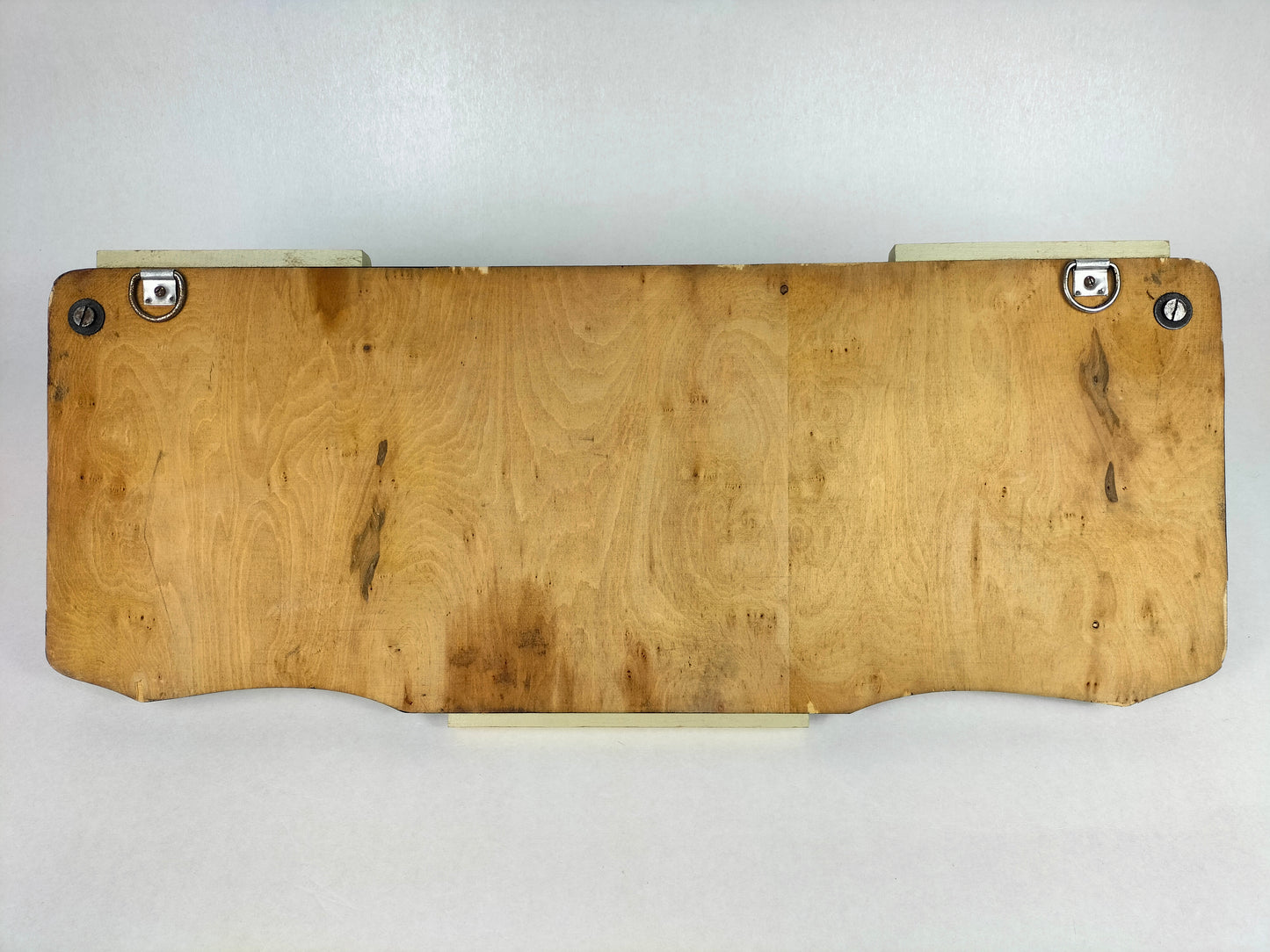 Vintage wooden wall mounted coat rack with mirror // Mid 20th century