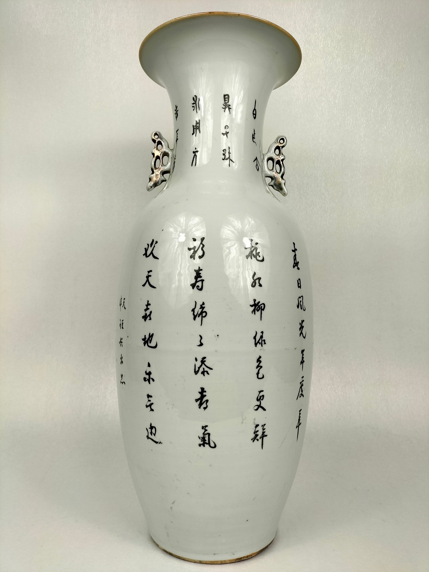 Grand vase antique chinois qianjiang cai à décor d'une scène de jardin // Période République (1912-1949)