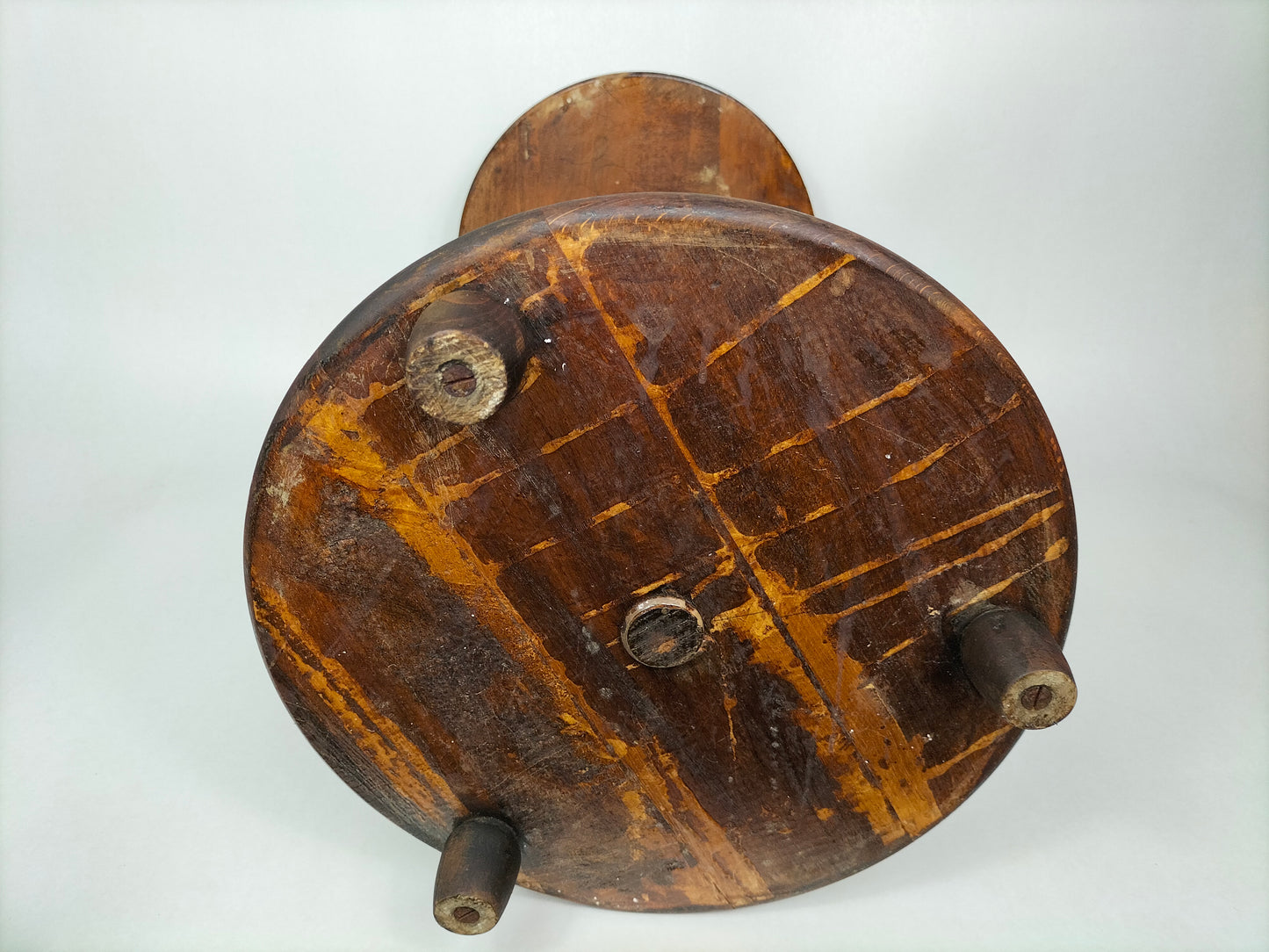 Piédestal vintage fait main en bois de chêne // Belgique - Milieu du 20e siècle