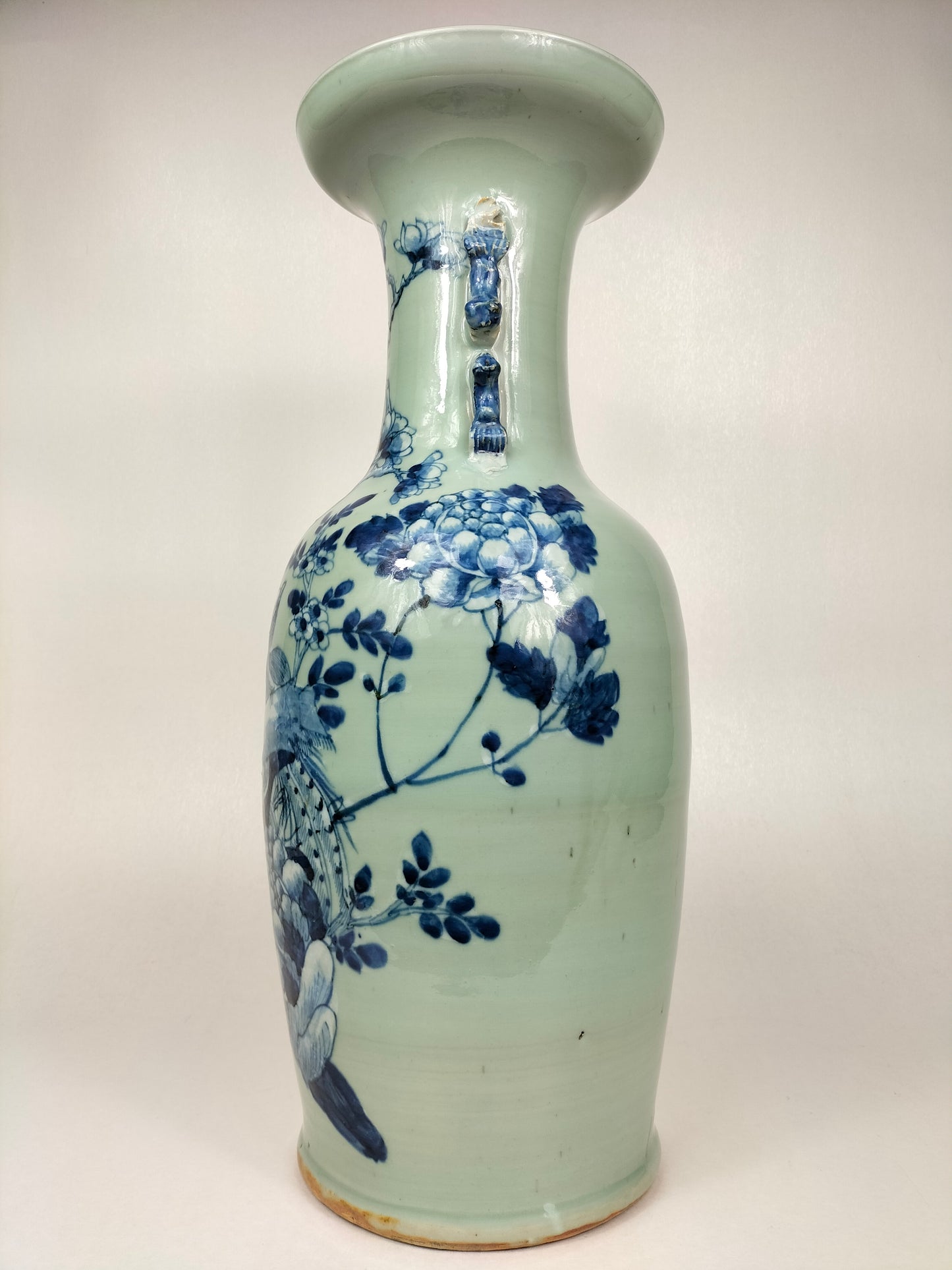 大型古董中国青瓷花瓶//清朝 - 19 世纪