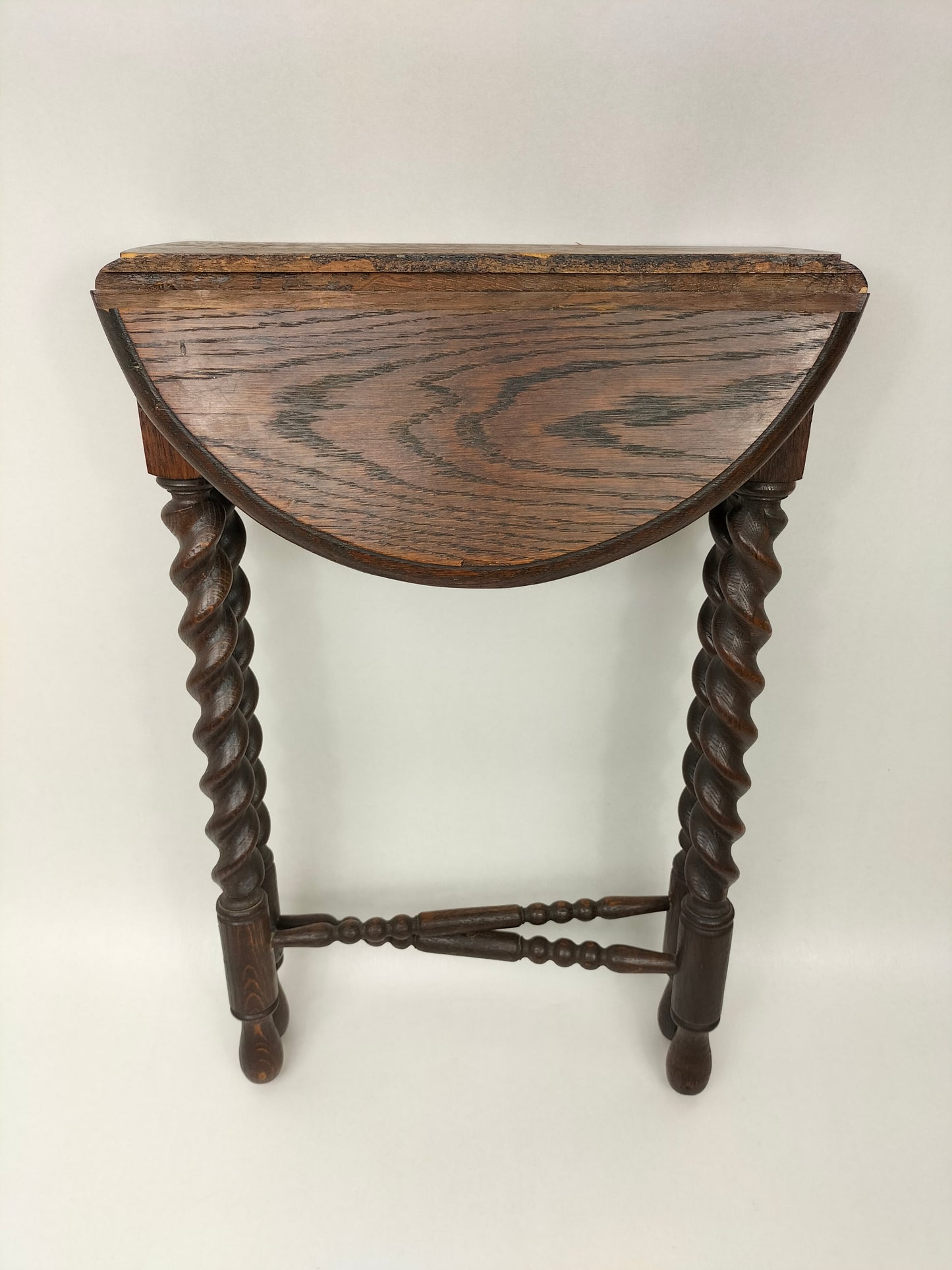 古董橡木“大麦麻花”折叠桌 // 英格兰 - 20 世纪初