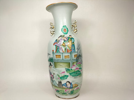 装饰有皇家场景的大型古董中国花瓶 // 民国时期（1912-1949）