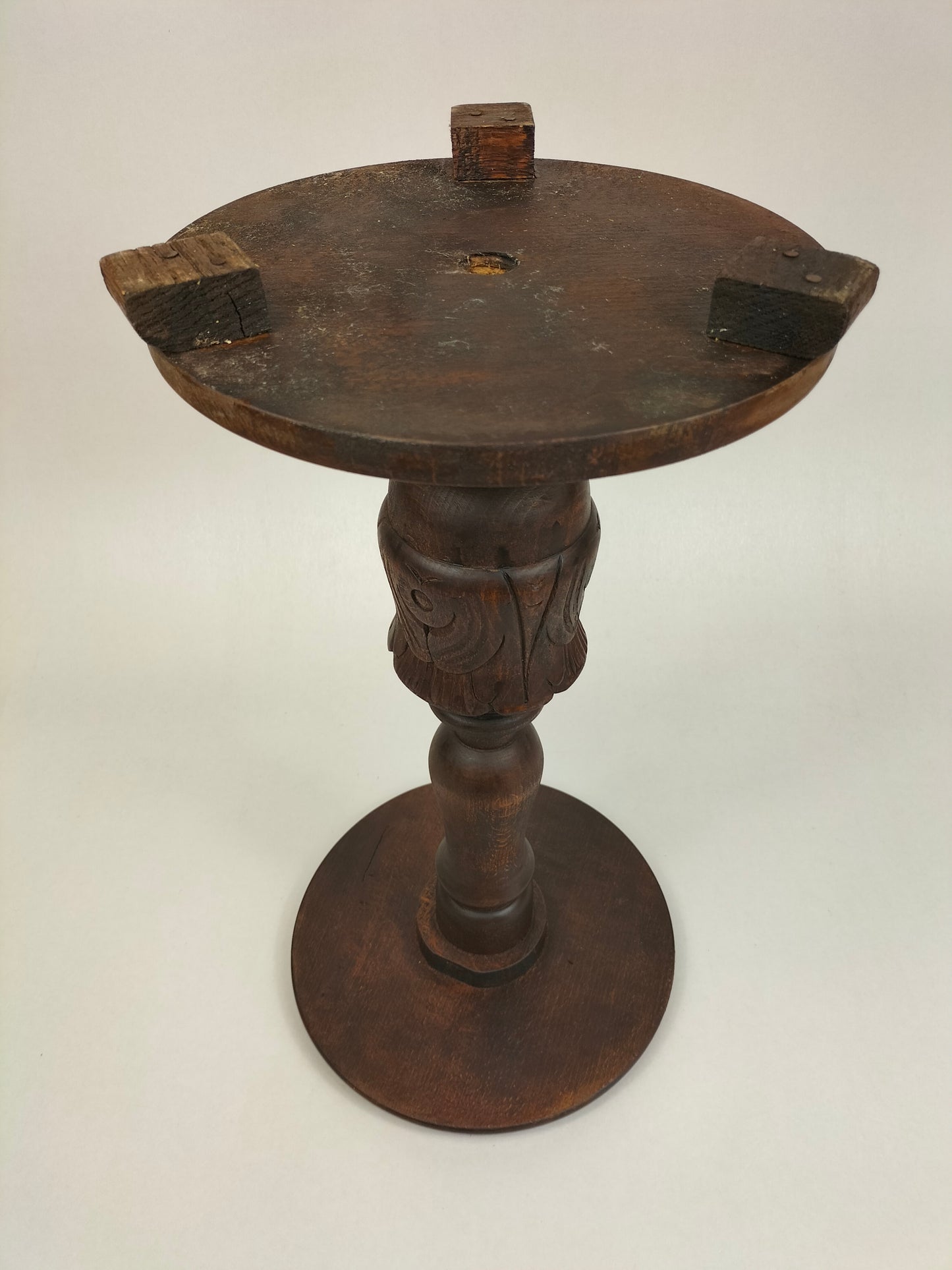 Vintage handmade wooden plant table // Belgium - Mid 20th century