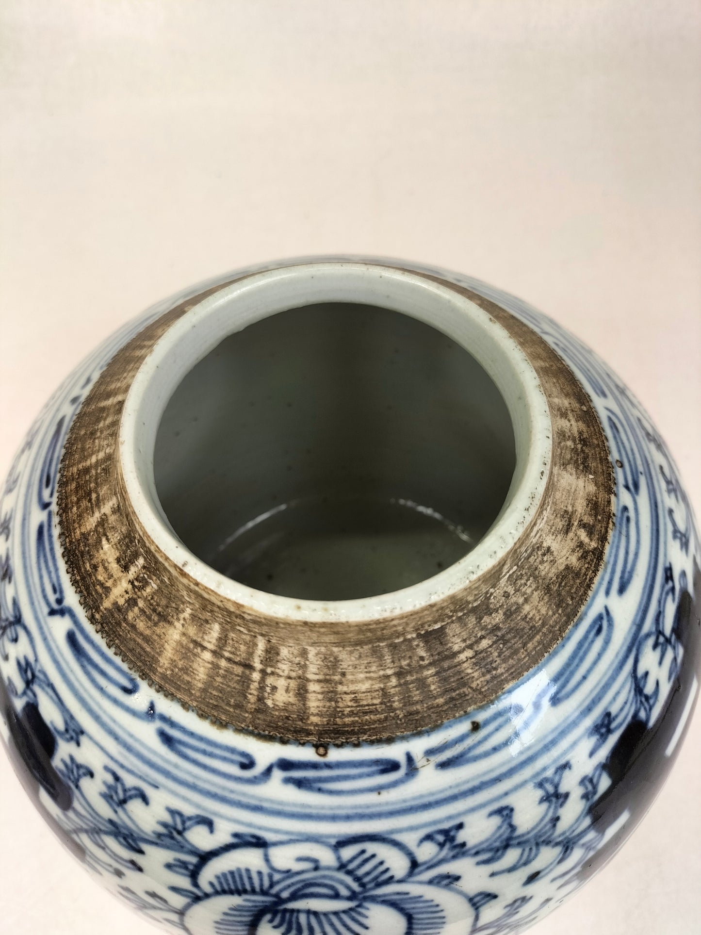 Ancien pot chinois à gingembre double bonheur // Dynastie Qing - 19e siècle