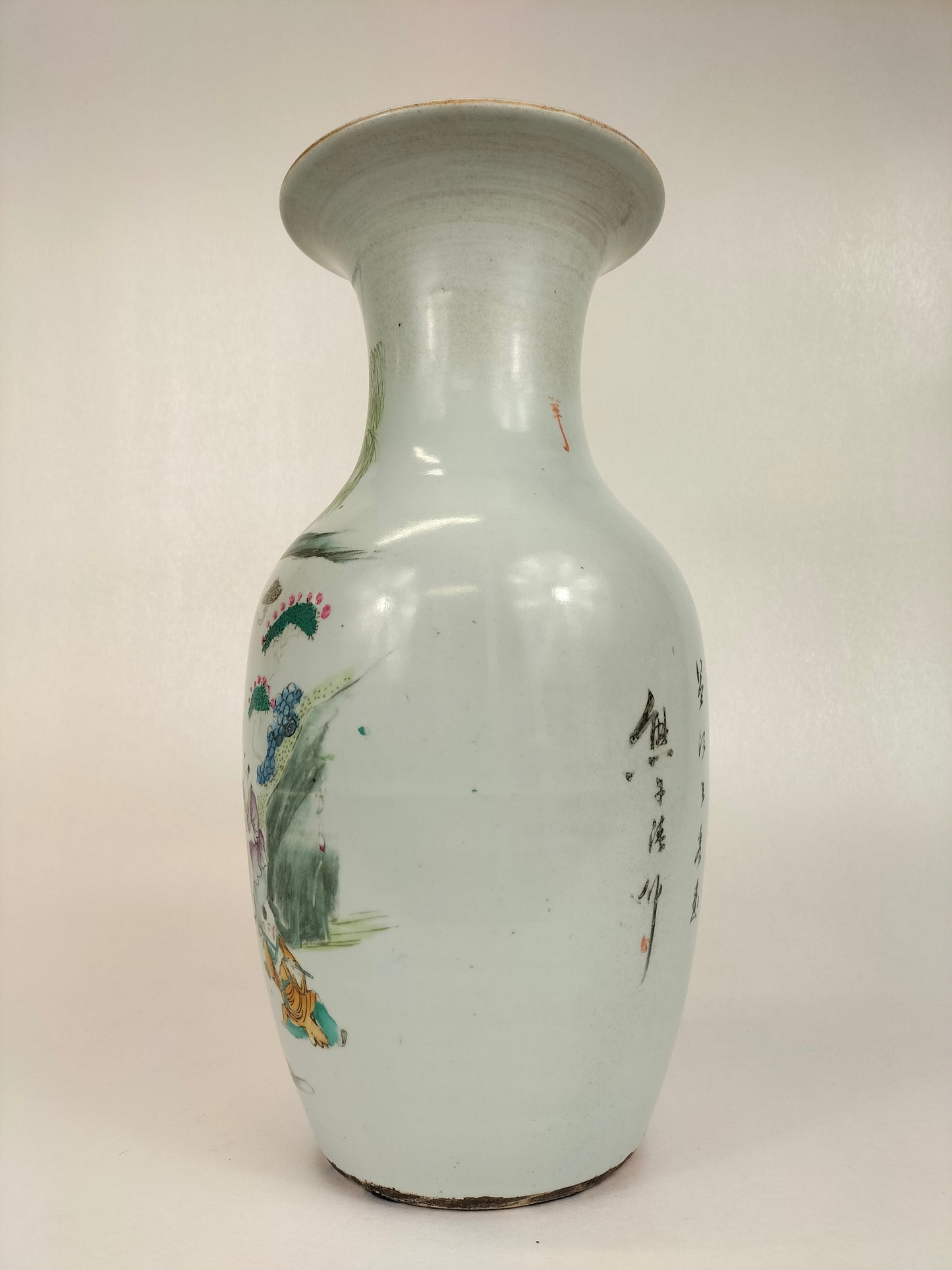 Vase chinois ancien à décor d'enfants avec un buffle d'eau // Epoque républicaine (1912-1949)