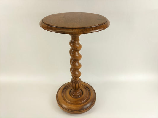 Vintage barley twist plant stand // Oak wood - Belgium - Mid 20th century