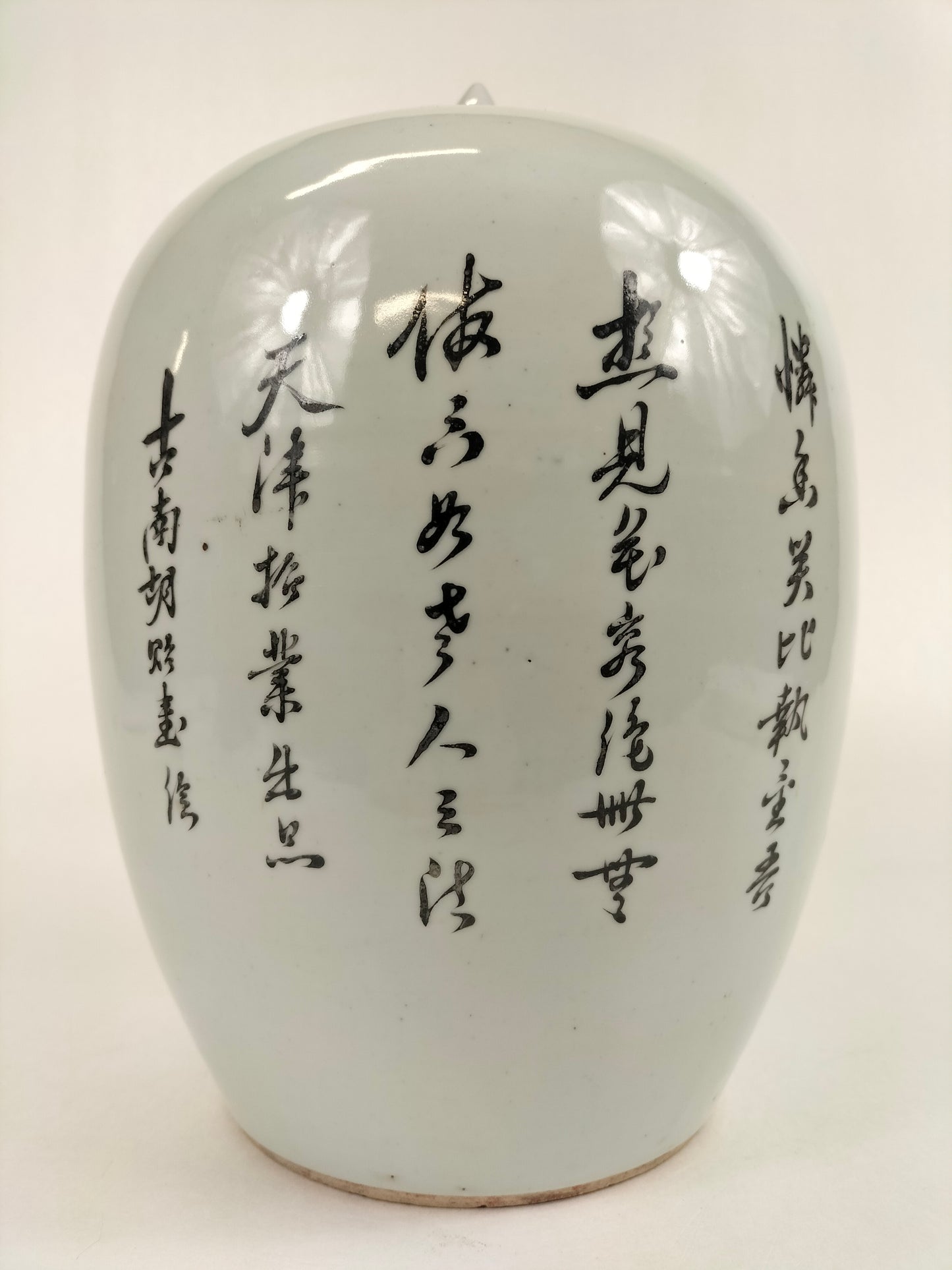 Antique Chinese ginger jar with a garden scene // Republic Period (1912-1949)