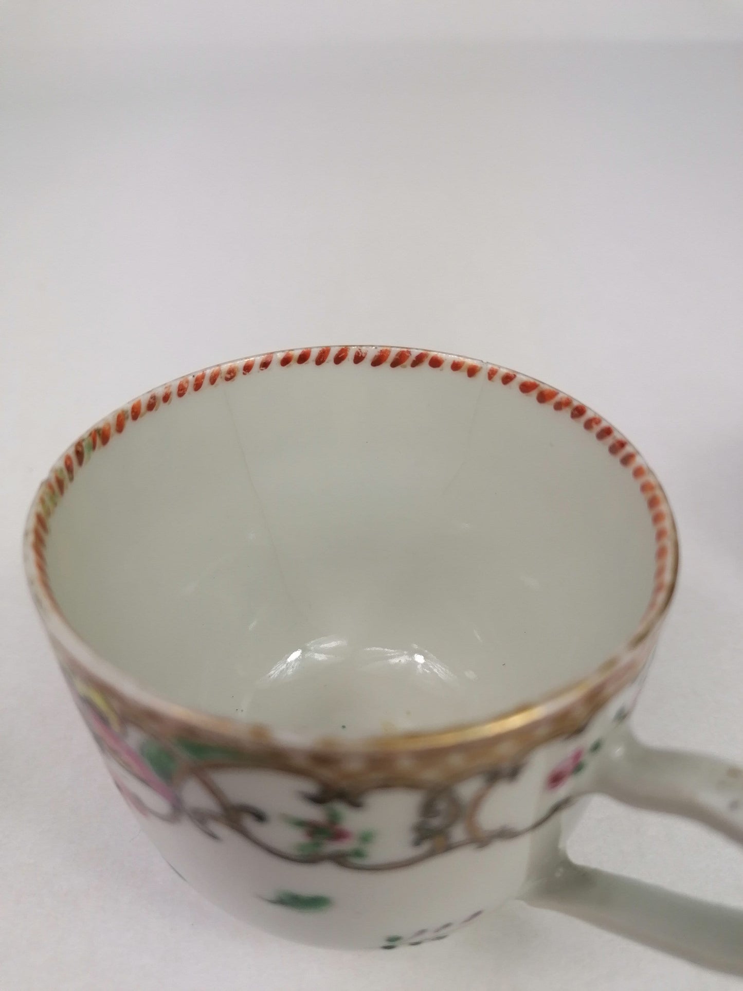 Ensemble ancien de 2 tasses à thé et soucoupes chinoises // 18e siècle // Dynastie Qing